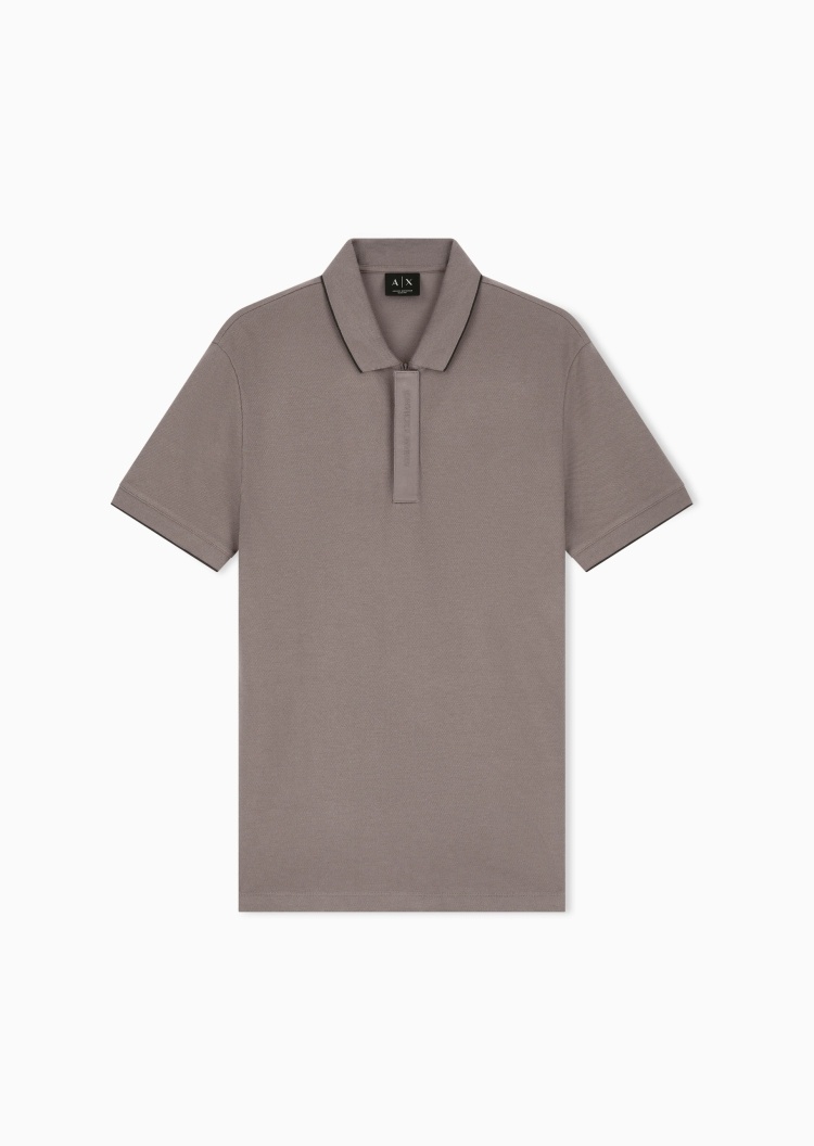 ARMANI EXCHANGE 男士纯棉短袖翻领撞色饰边Polo衫