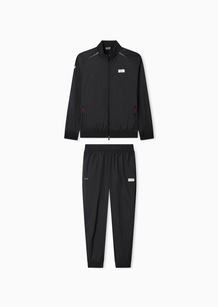 EA7 男士立领开衫束脚长裤机能轻量户外运动套装