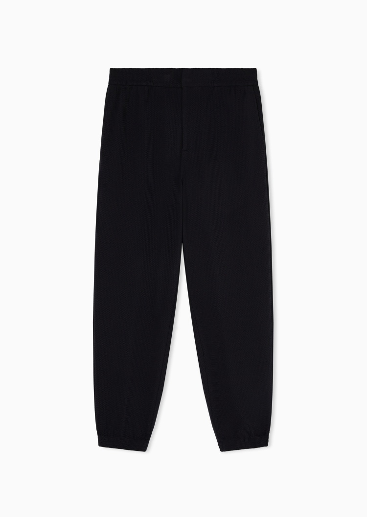 Emporio Armani 男士宽松锥形束脚松弛感微弹卫裤