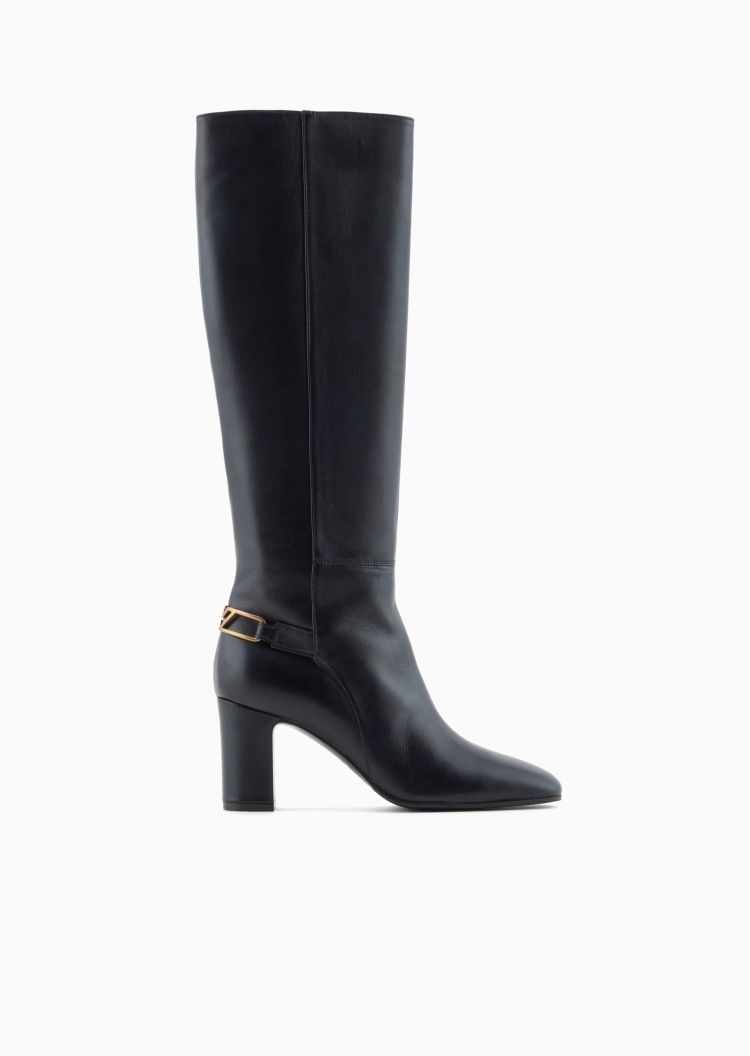 Emporio Armani 女士商务通勤休闲羊皮高跟鞋靴子