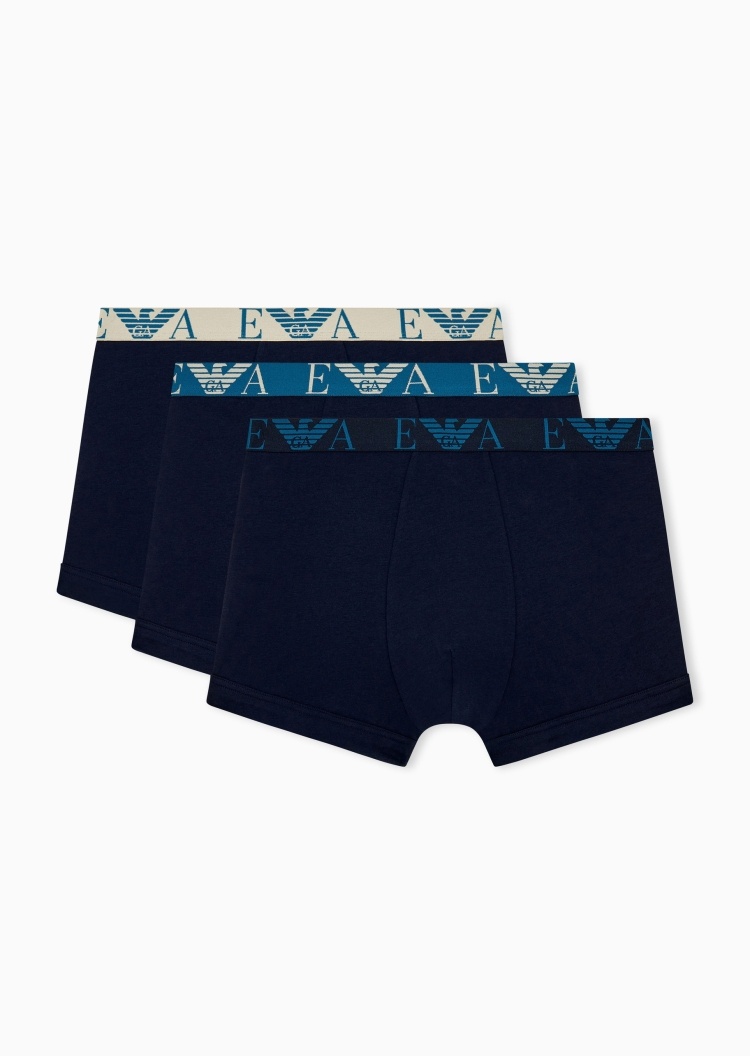 Emporio Armani 男士弹力平角三条装时尚内裤套装