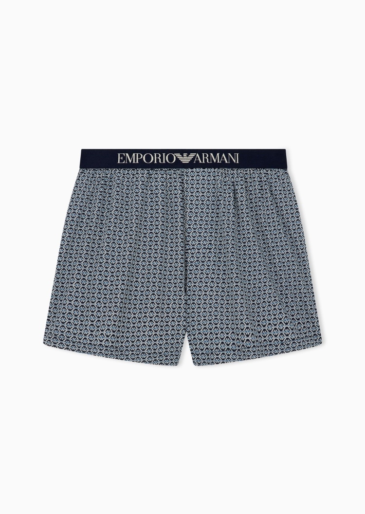 Emporio Armani 男士弹力平角满印休闲时尚家居内裤