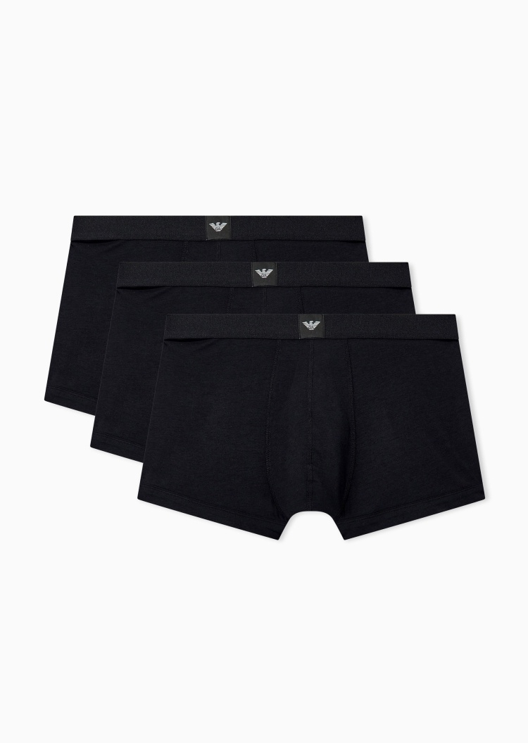Emporio Armani 男士弹力平角三条装时尚内裤套装