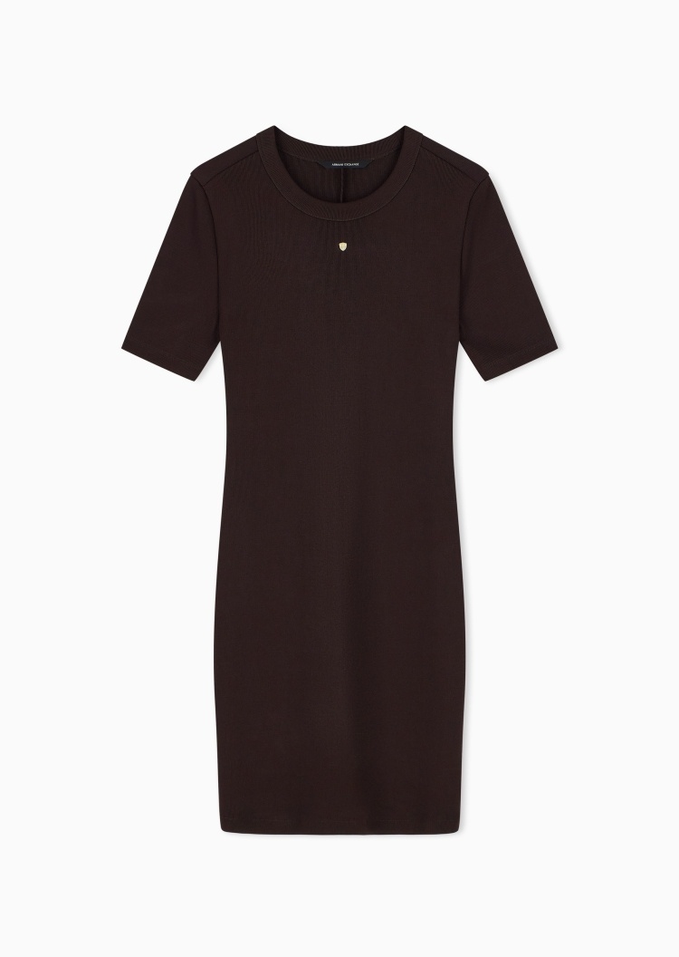 ARMANI EXCHANGE 女士修身短袖短款圆领针织连衣裙
