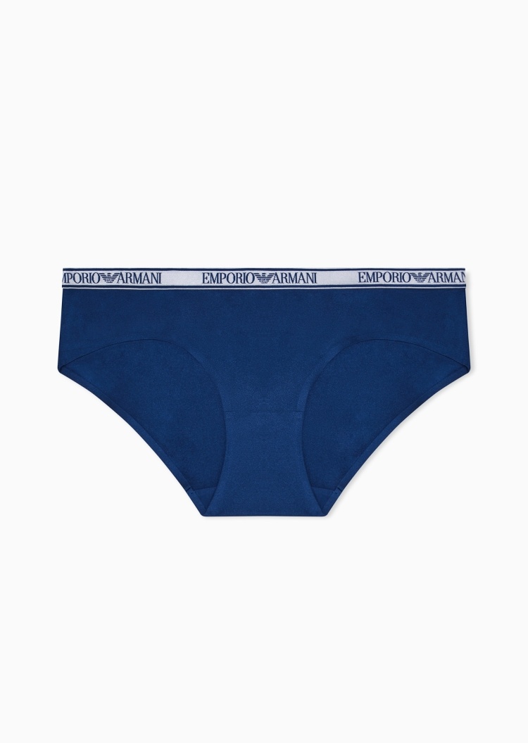 Emporio Armani 女士弹力三角性感提花LOGO腰边内裤