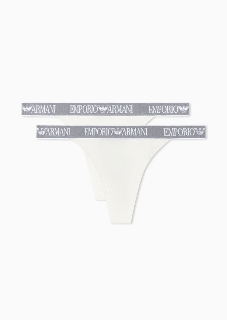 Emporio Armani 女士弹力T型三角两条装性感提花内裤套装