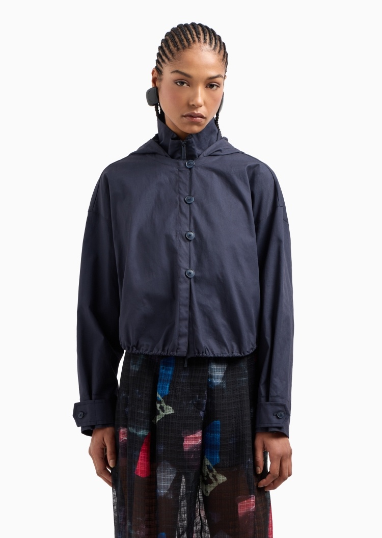 Emporio Armani 女士合身长袖可拆内胆连帽秀场同款夹克
