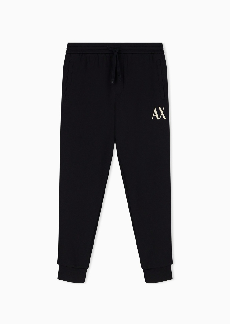 ARMANI EXCHANGE 男士微弹宽松系绳锥形束脚运动卫裤