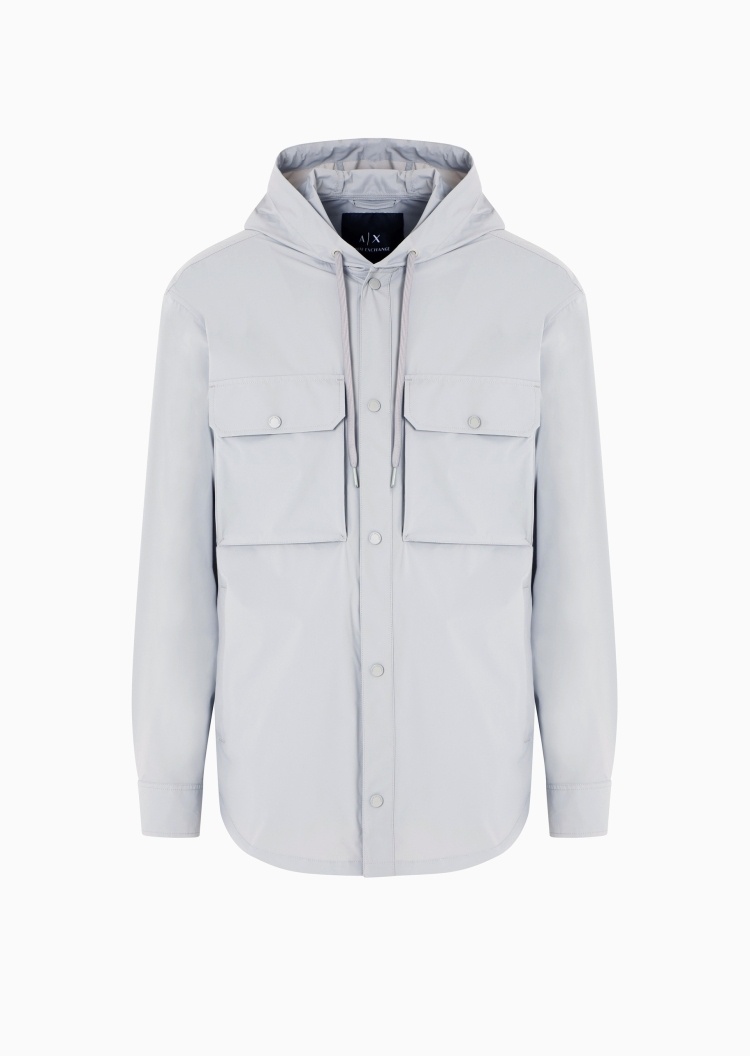 ARMANI EXCHANGE 男士长袖连帽按扣门襟时尚工装夹克