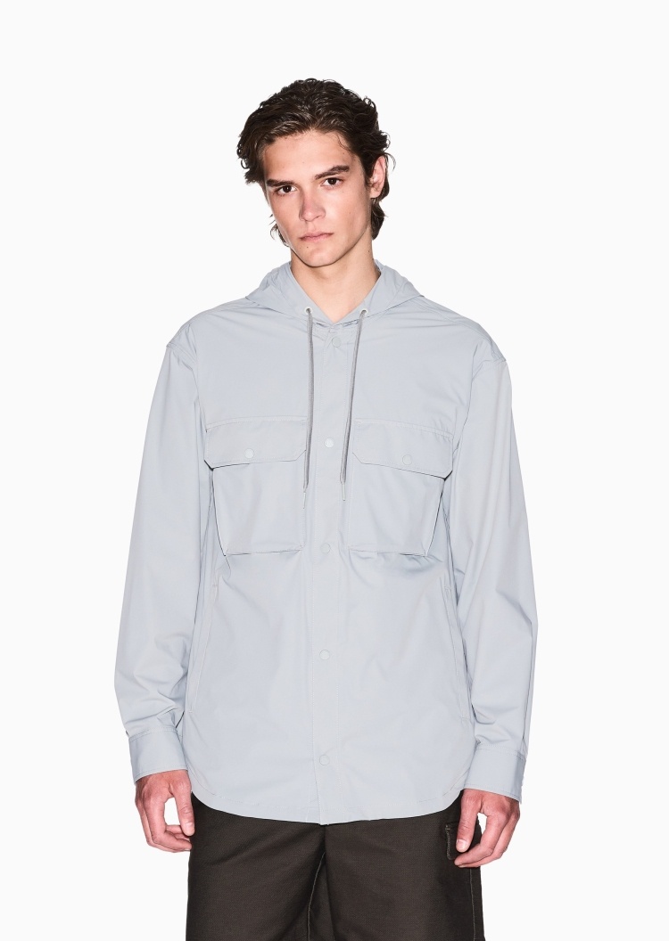 ARMANI EXCHANGE 男士长袖连帽按扣门襟时尚工装夹克