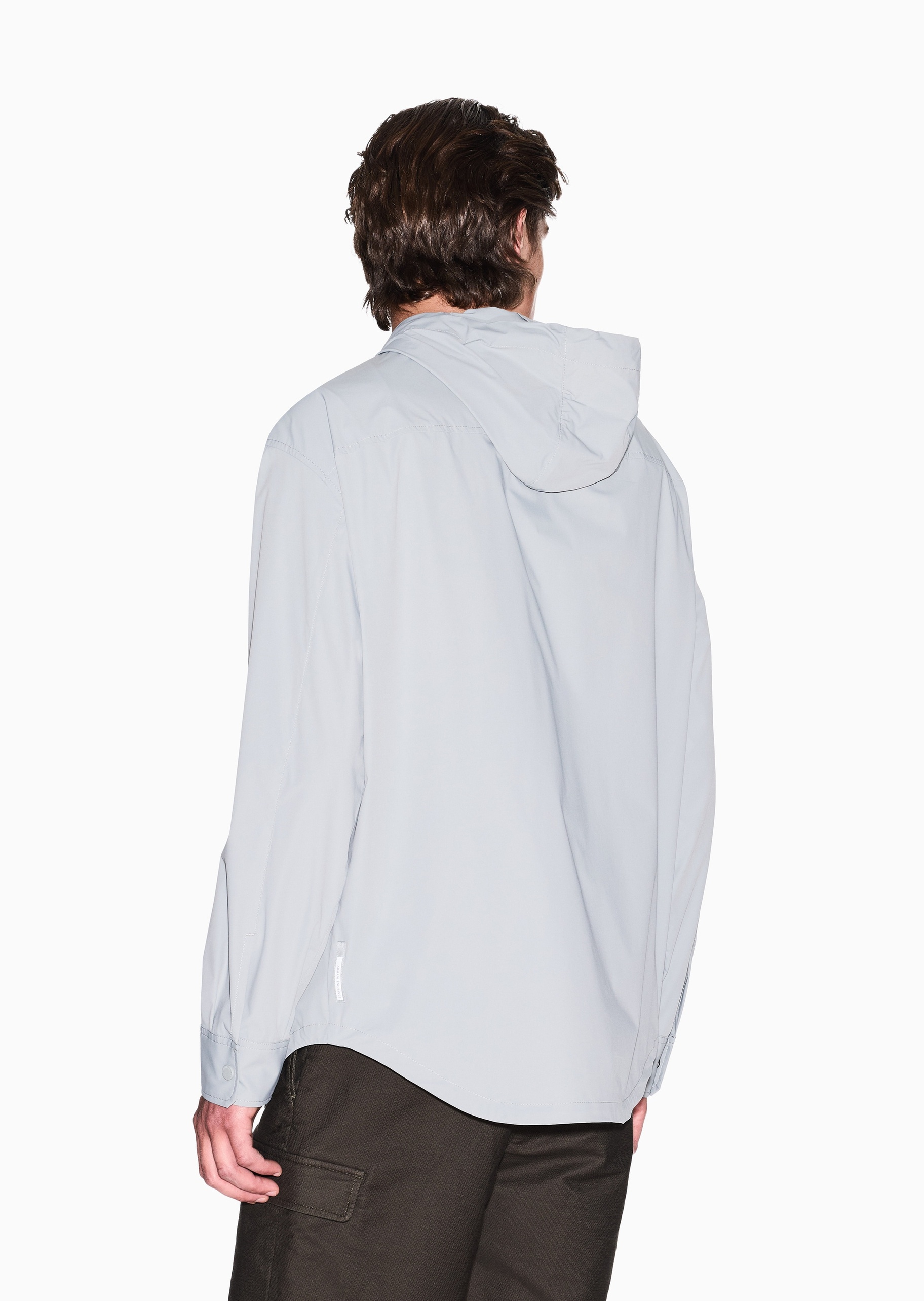 ARMANI EXCHANGE 男士长袖连帽按扣门襟时尚工装夹克
