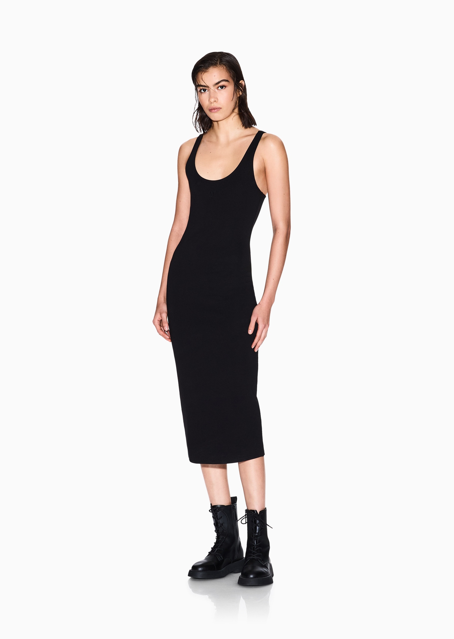 ARMANI EXCHANGE 女士弹力修身无袖中长款包臀连衣裙