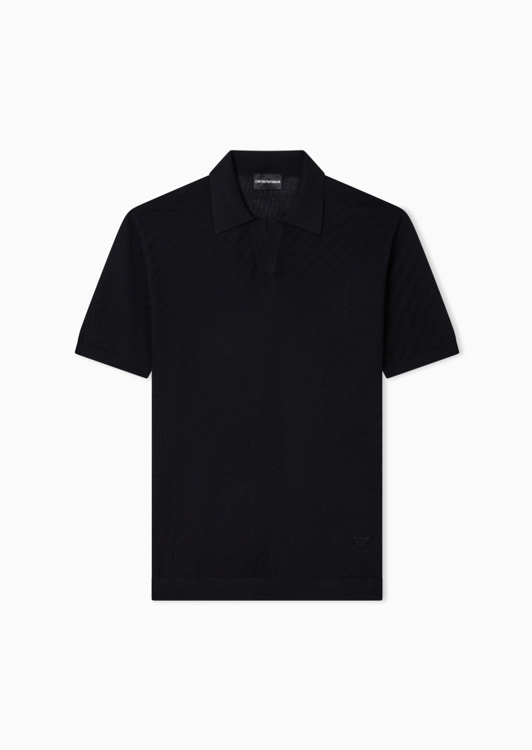 Emporio Armani 男士海鸥领短袖老钱风针织Polo衫