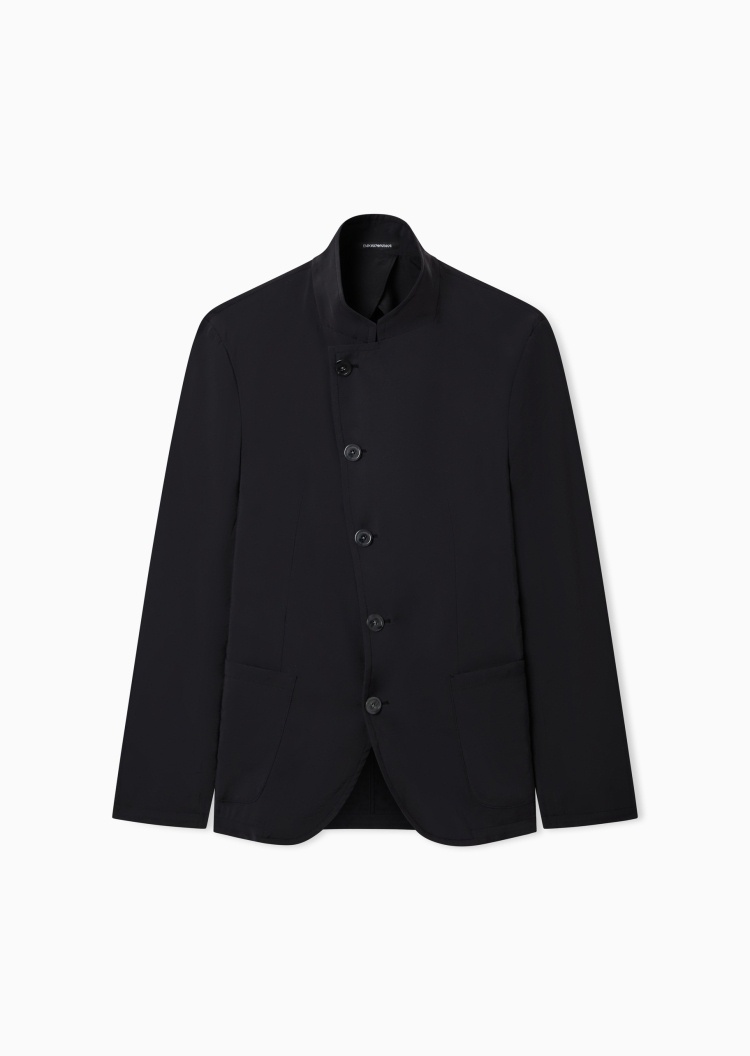 Emporio Armani 男士长袖立领不对称门襟商务休闲西装外套