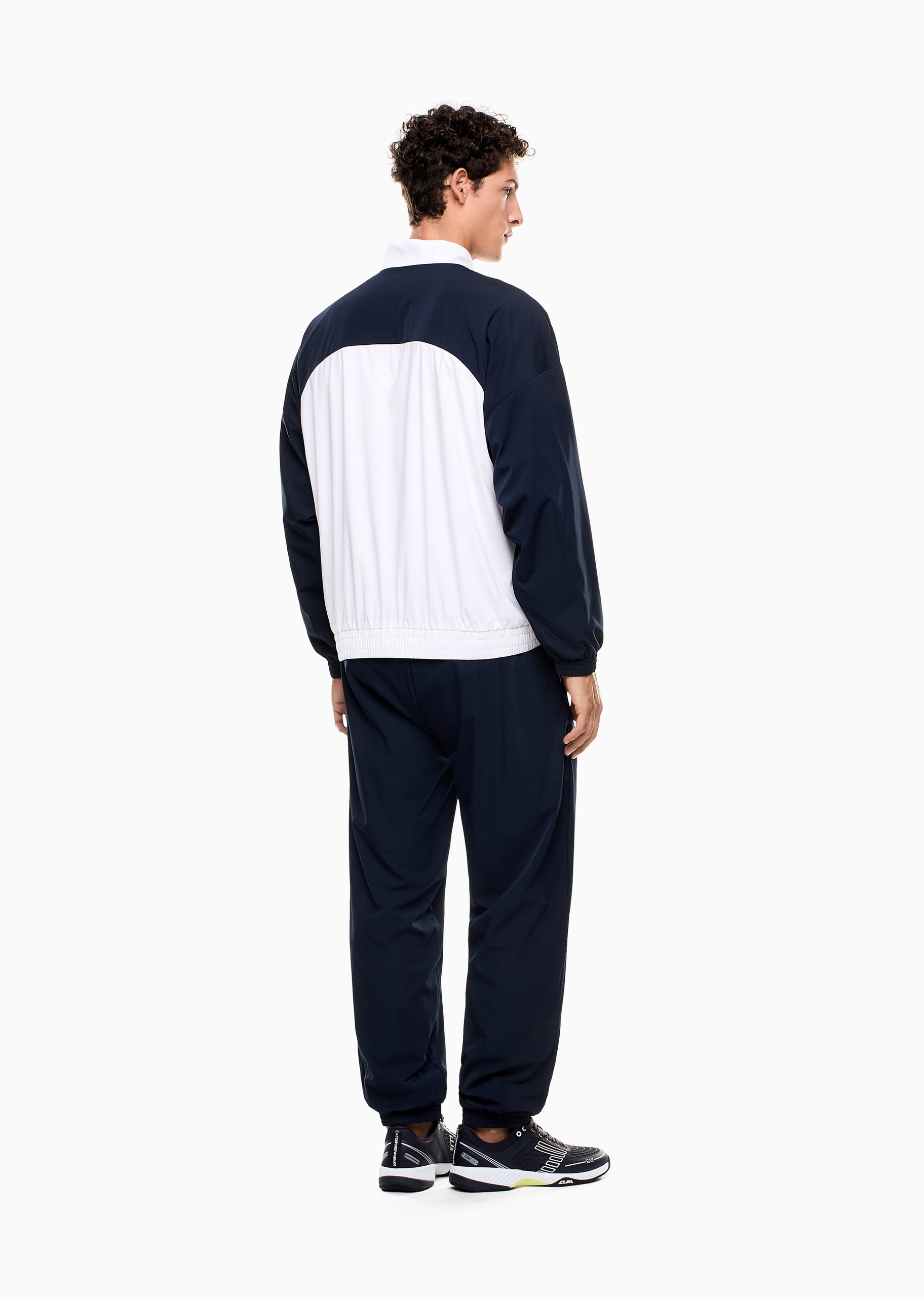 EA7 男士立领开衫束脚长裤网球运动套装