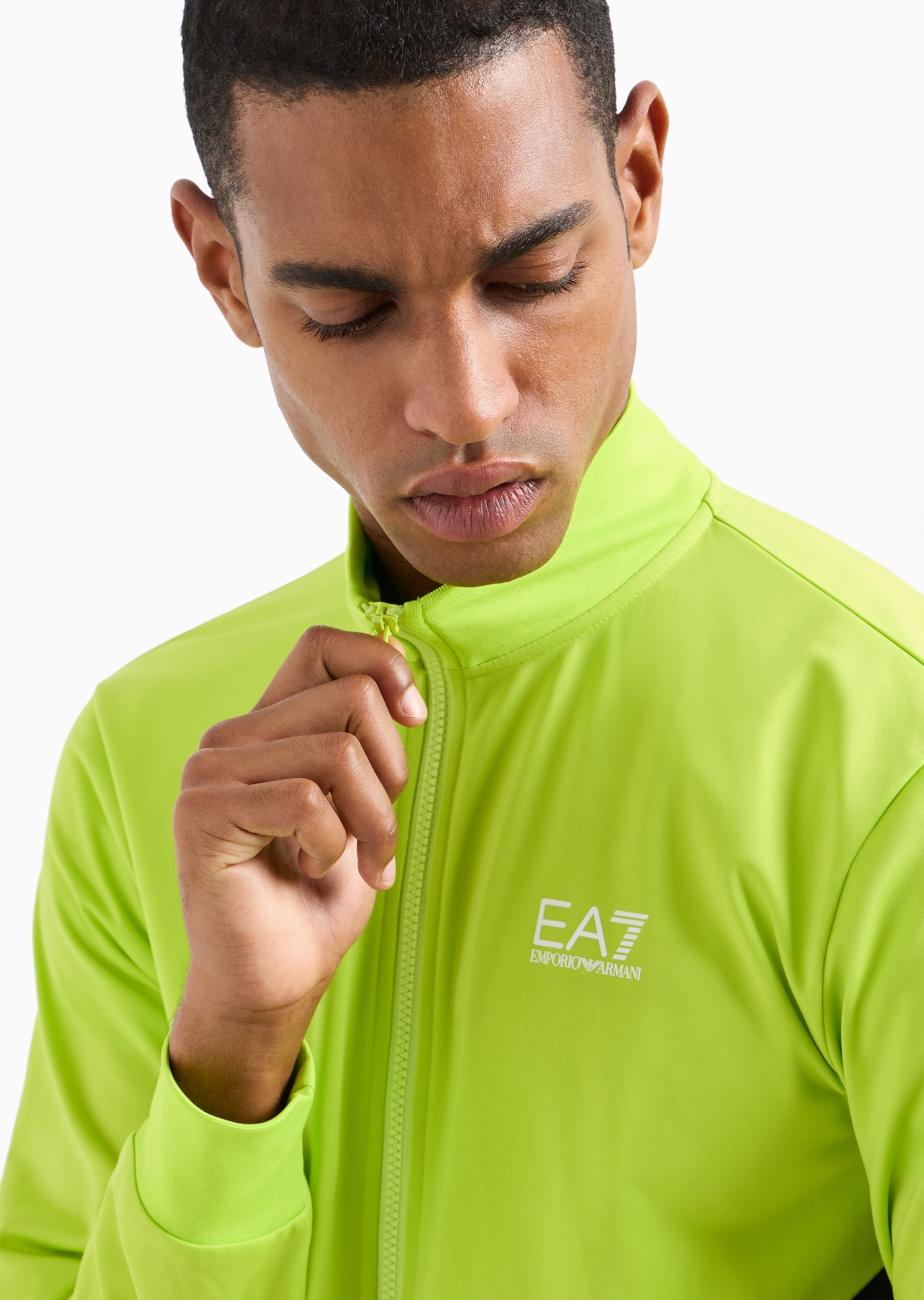 EA7 男士立领开衫束脚长裤健身训练运动套装