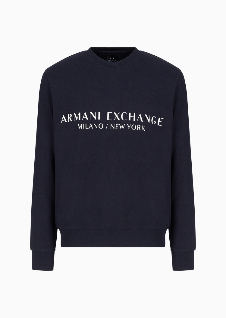 ARMANI EXCHANGE 男士全棉合身长袖圆领休闲运动卫衣