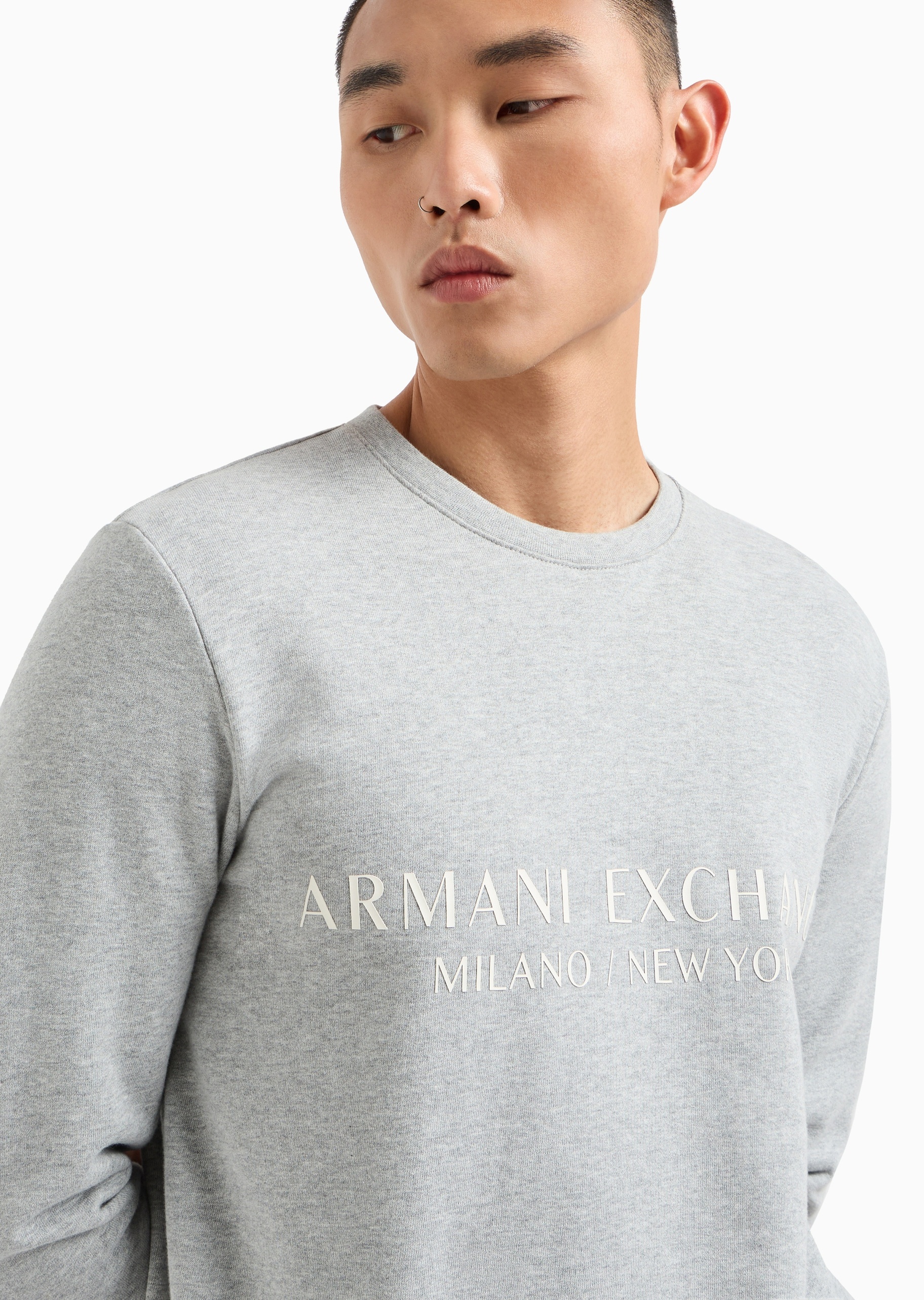 ARMANI EXCHANGE 男士全棉合身长袖圆领休闲运动卫衣