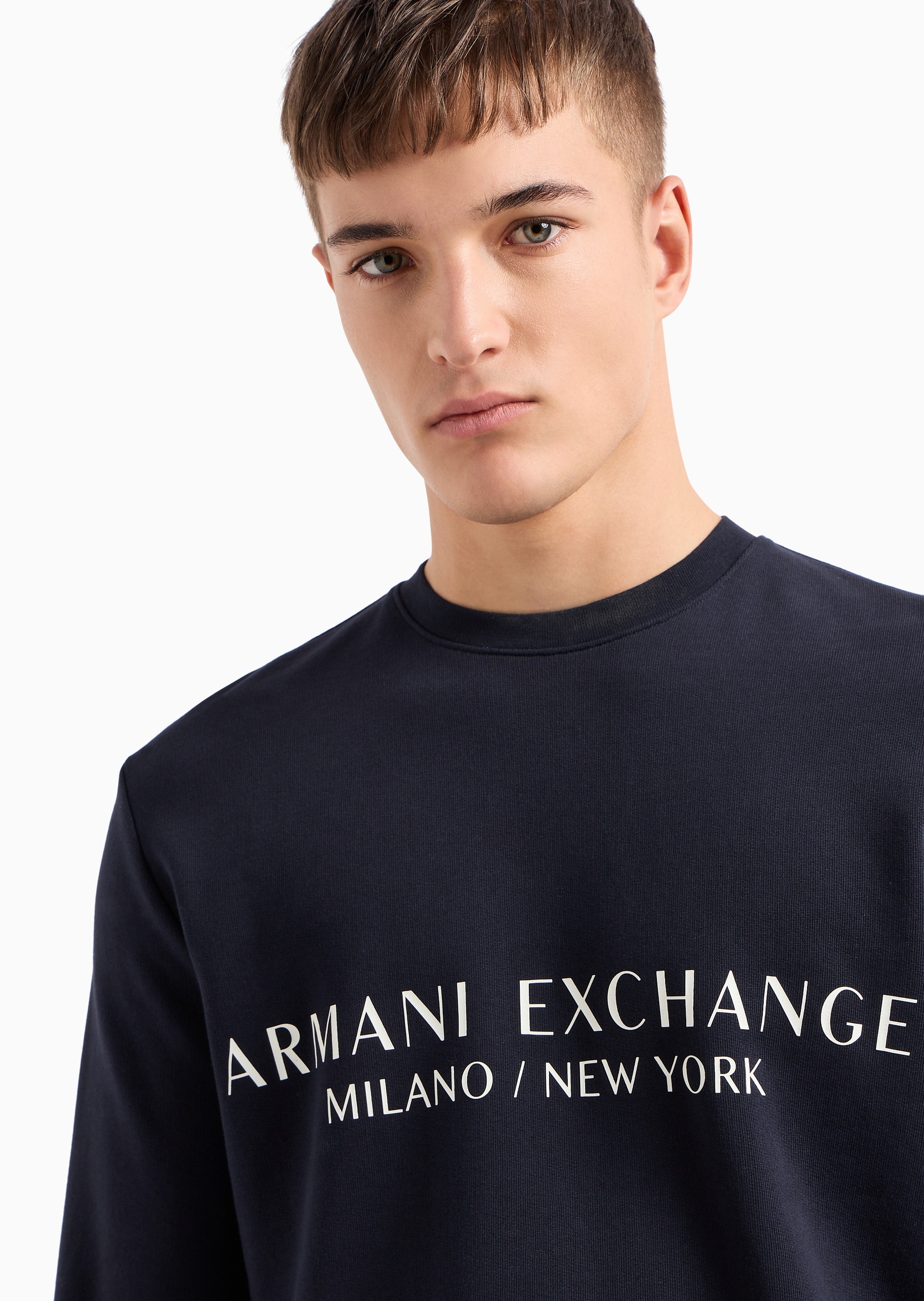 ARMANI EXCHANGE 男士全棉合身长袖圆领休闲运动卫衣