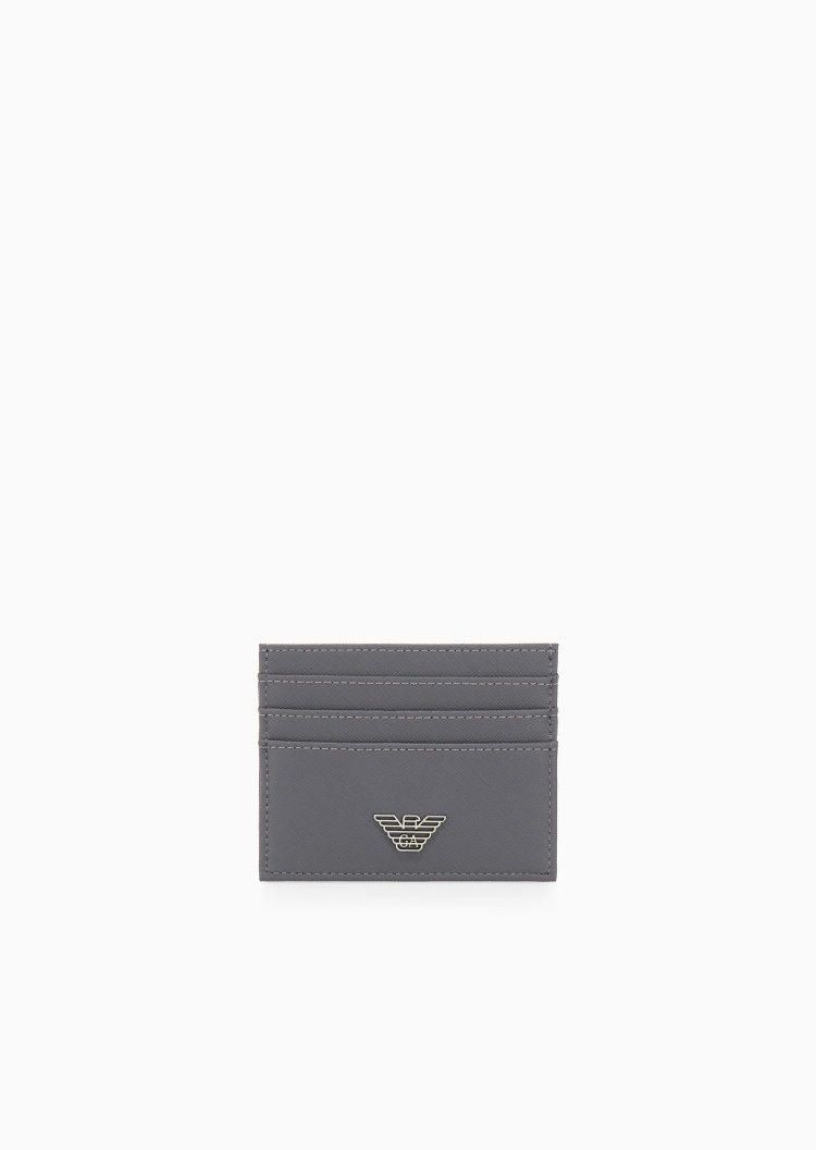Emporio Armani 男士扁平多卡位十字纹波状鹰标手拿卡夹