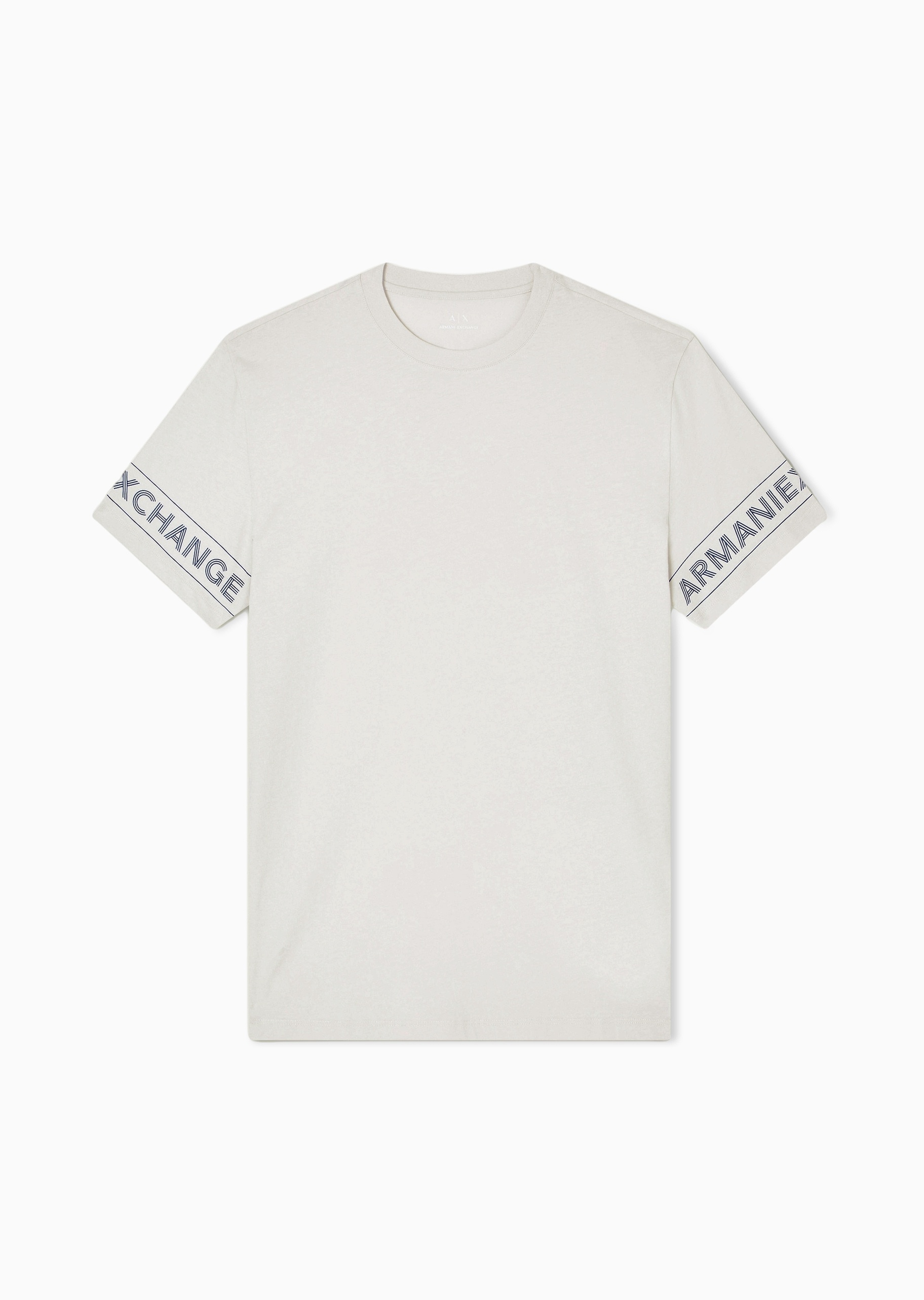 ARMANI EXCHANGE 男士纯棉合身短袖圆领字母饰边轻薄T恤衫