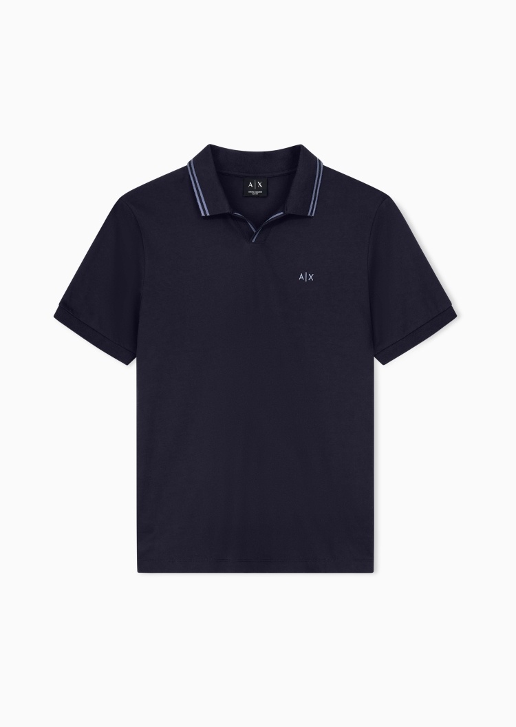 ARMANI EXCHANGE 男士纯棉短袖海鸥领刺绣Polo衫