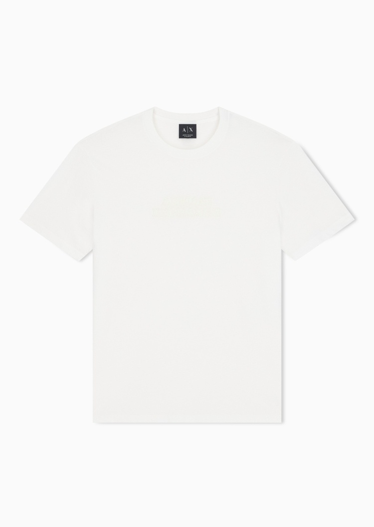 ARMANI EXCHANGE 男士合身短袖圆领立体LOGO纯棉T恤