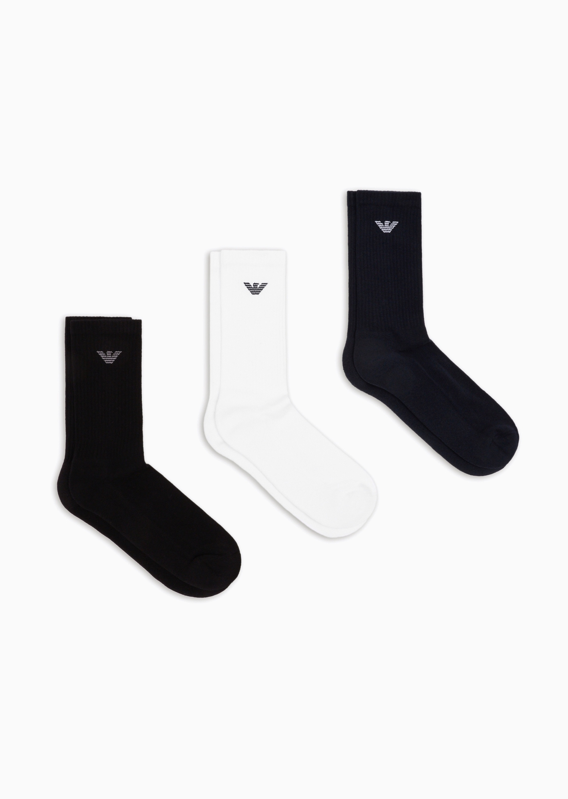 Emporio Armani 男士三双装微弹商务耐穿中筒袜棉袜套装