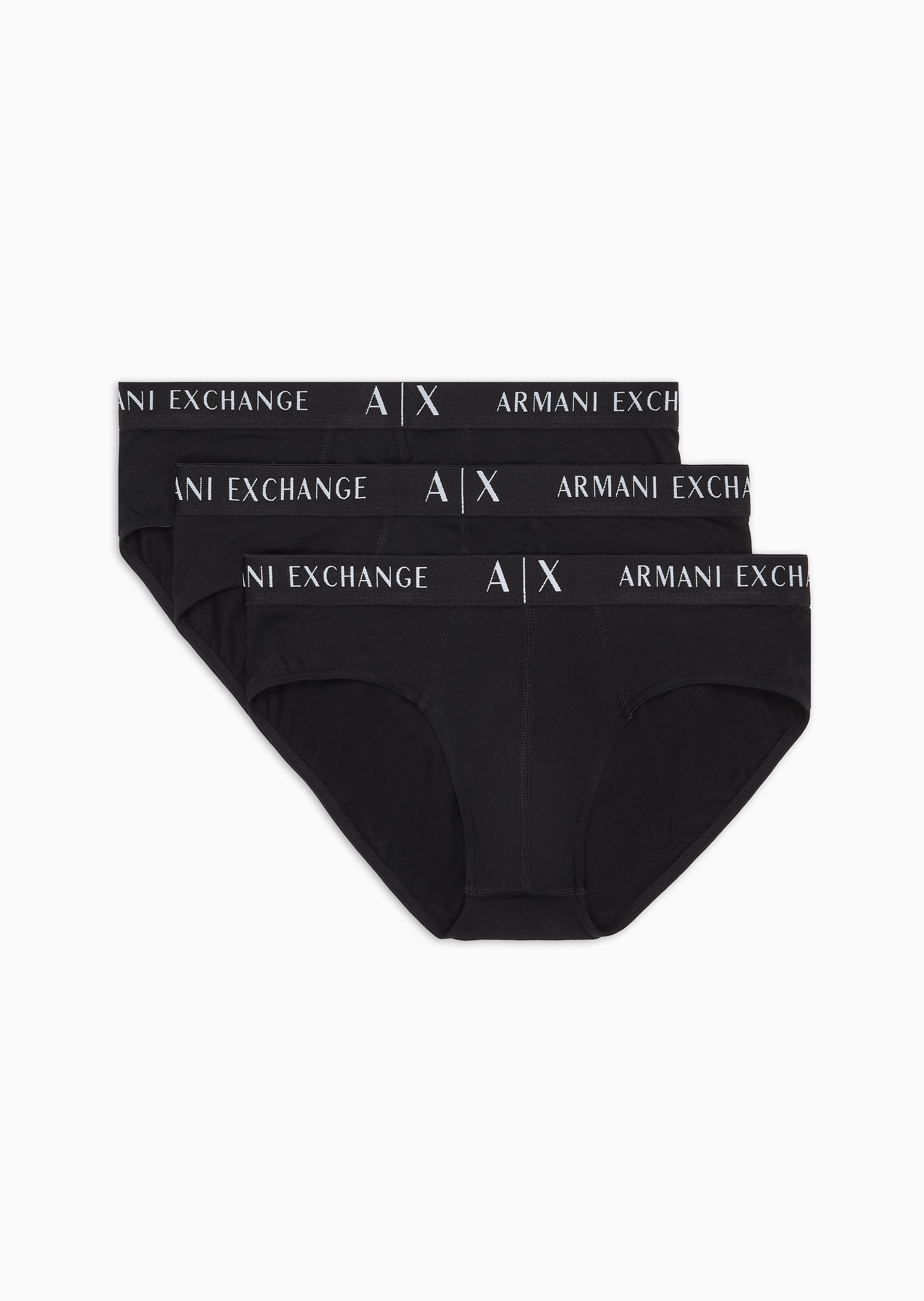 ARMANI EXCHANGE 男士纯棉弹力三角三条装内裤套装