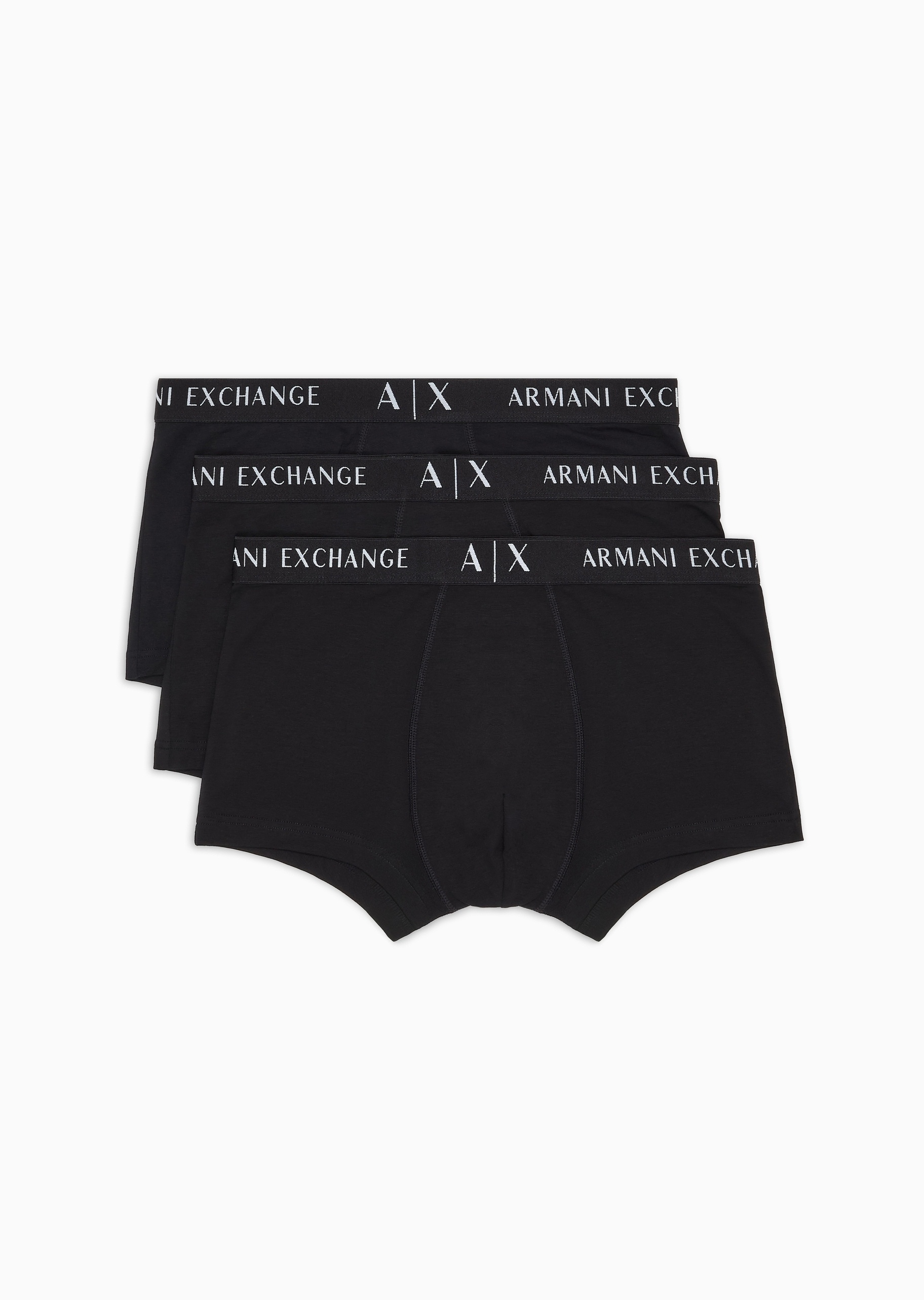 ARMANI EXCHANGE 男士纯棉弹力平角三条装内裤套装