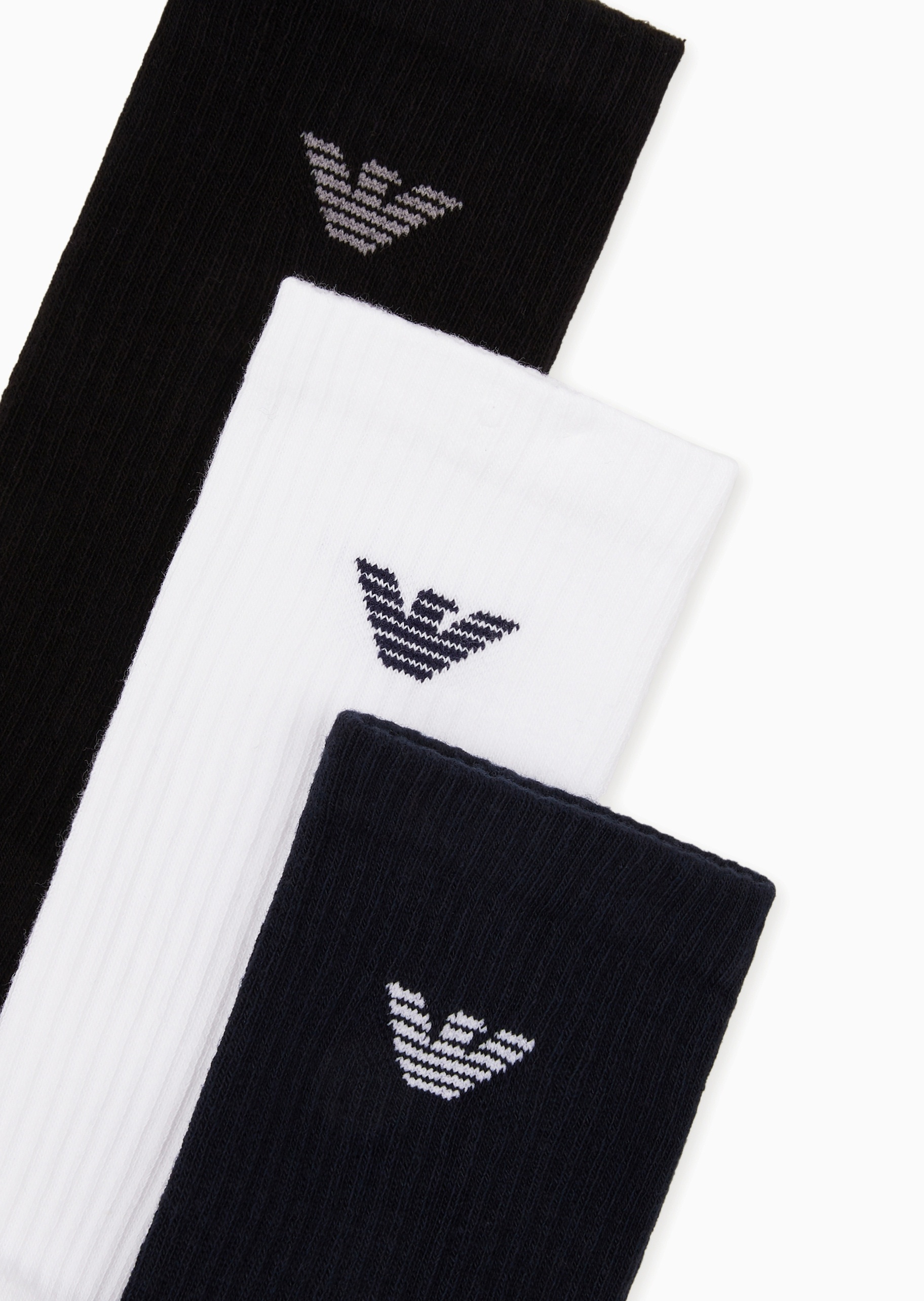 Emporio Armani 男士三双装微弹商务耐穿中筒袜棉袜套装