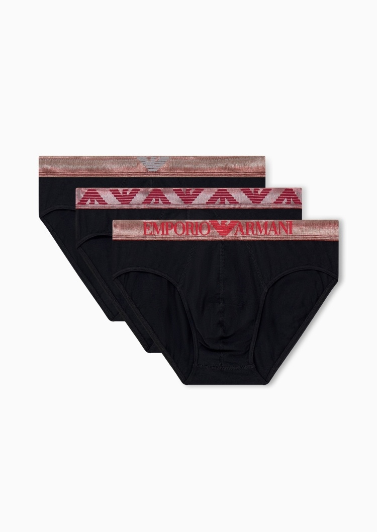 Emporio Armani 男士弹力三角三条装性感内裤套装