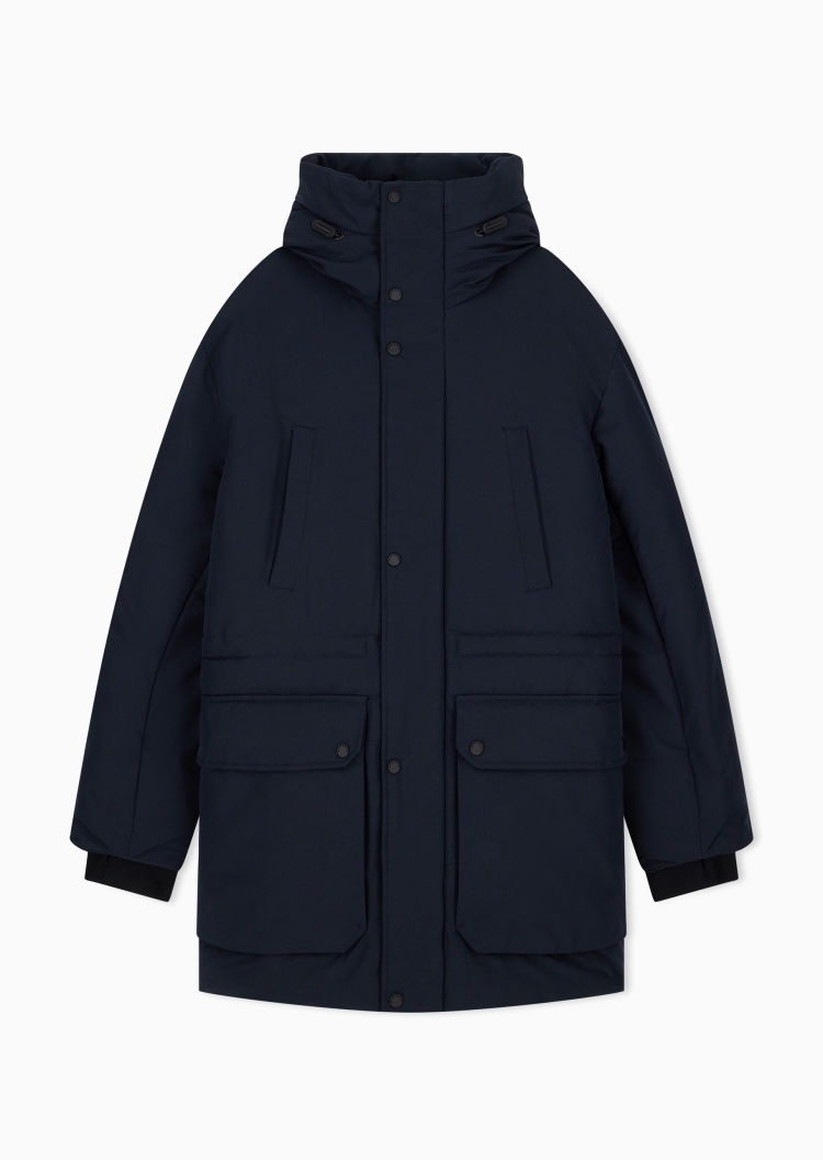 ARMANI EXCHANGE 男士长袖连帽收腰户外休闲派克棉服