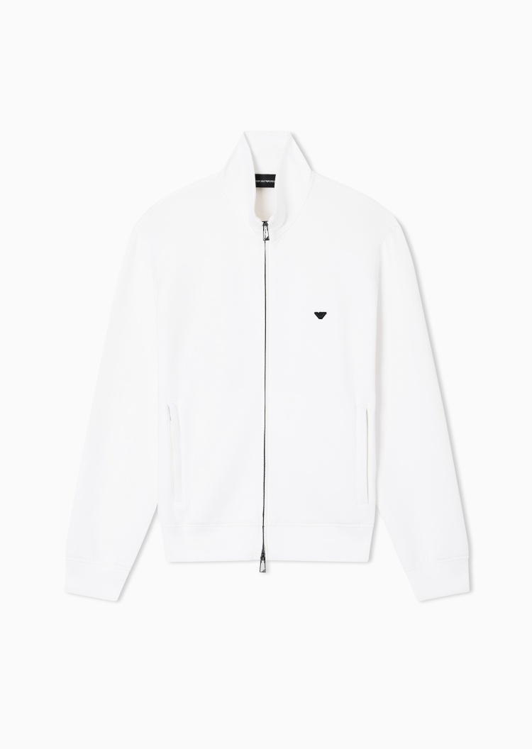 Emporio Armani 男士立领刺绣拉链开衫卫衣夹克外套