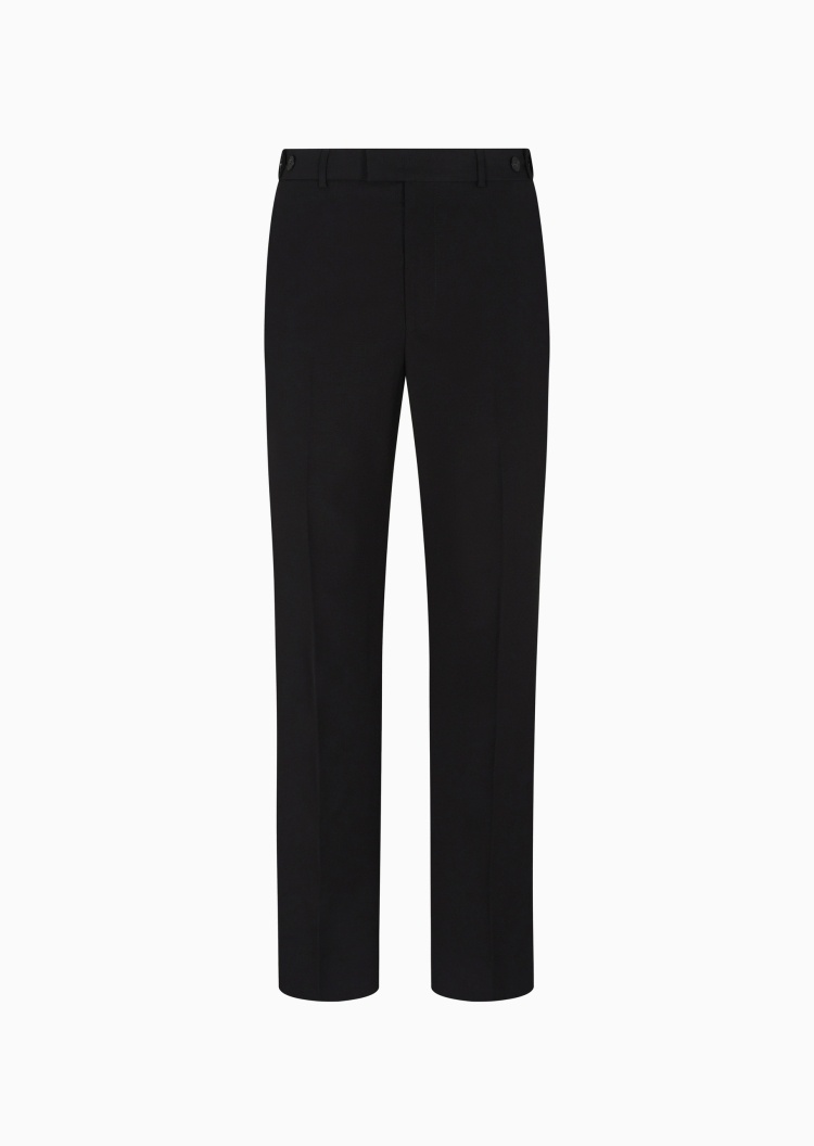 Emporio Armani 男士全绵羊毛合身长款直筒休闲裤