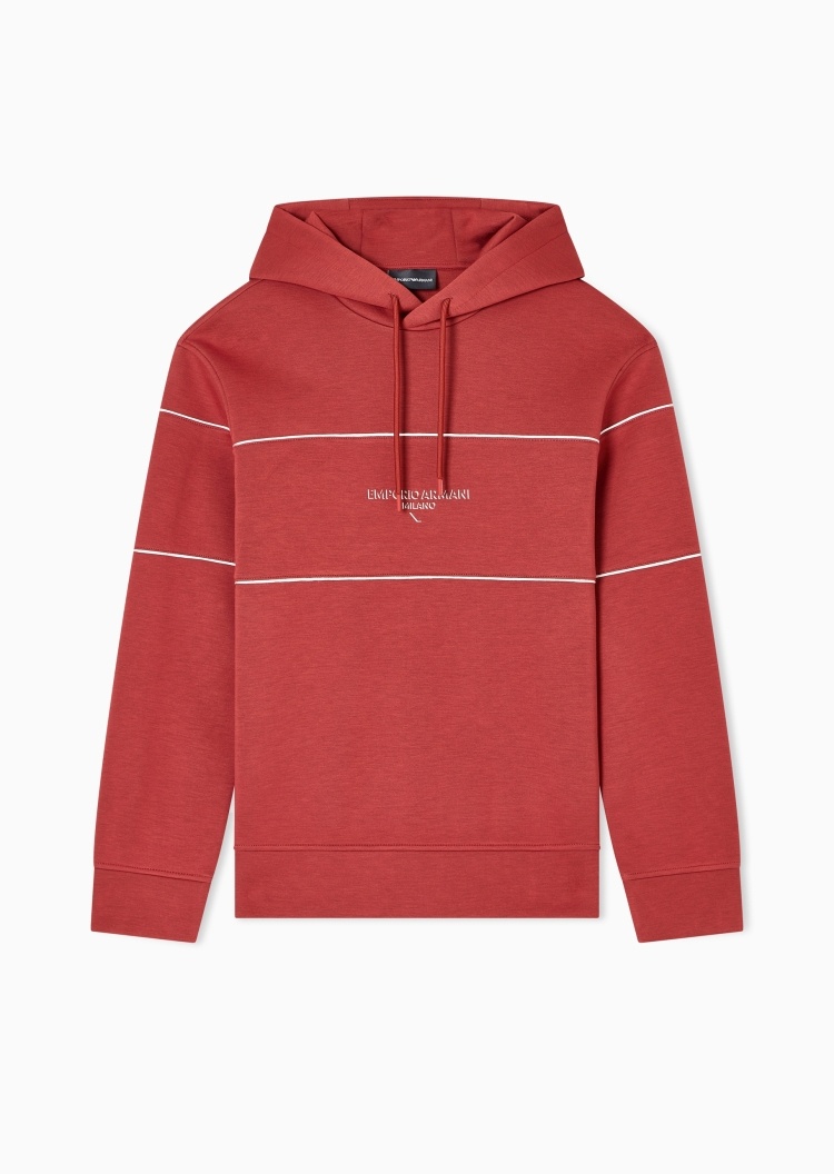 Emporio Armani 男女同款莫代尔运动休闲套头连帽卫衣