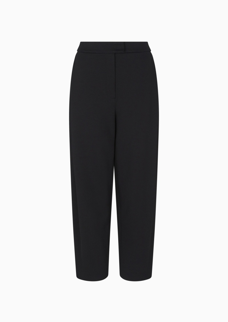 Emporio Armani 女士弹力宽松九分直筒纯色休闲裤