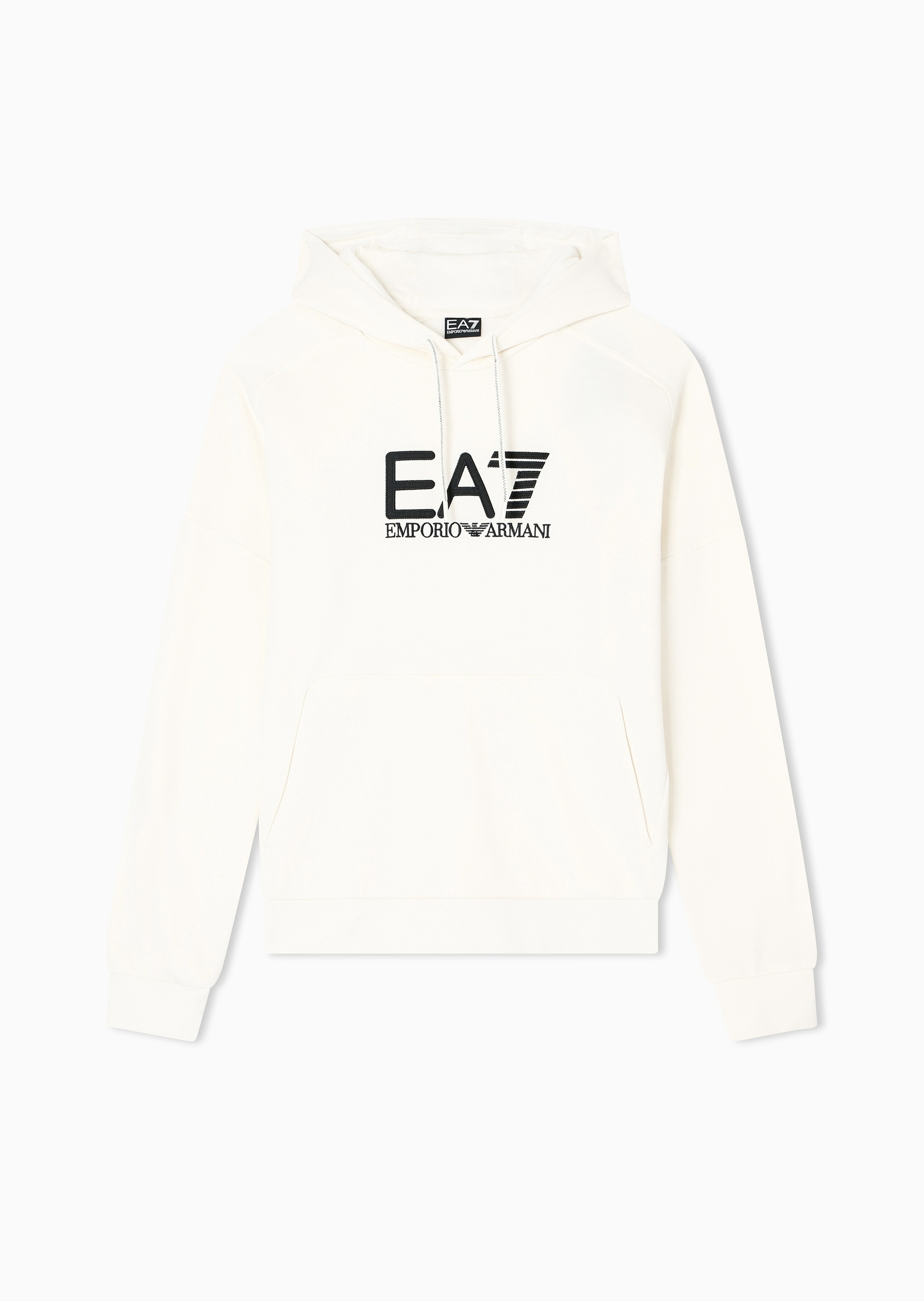 EA7 男士合身运动风重磅加绒连帽卫衣