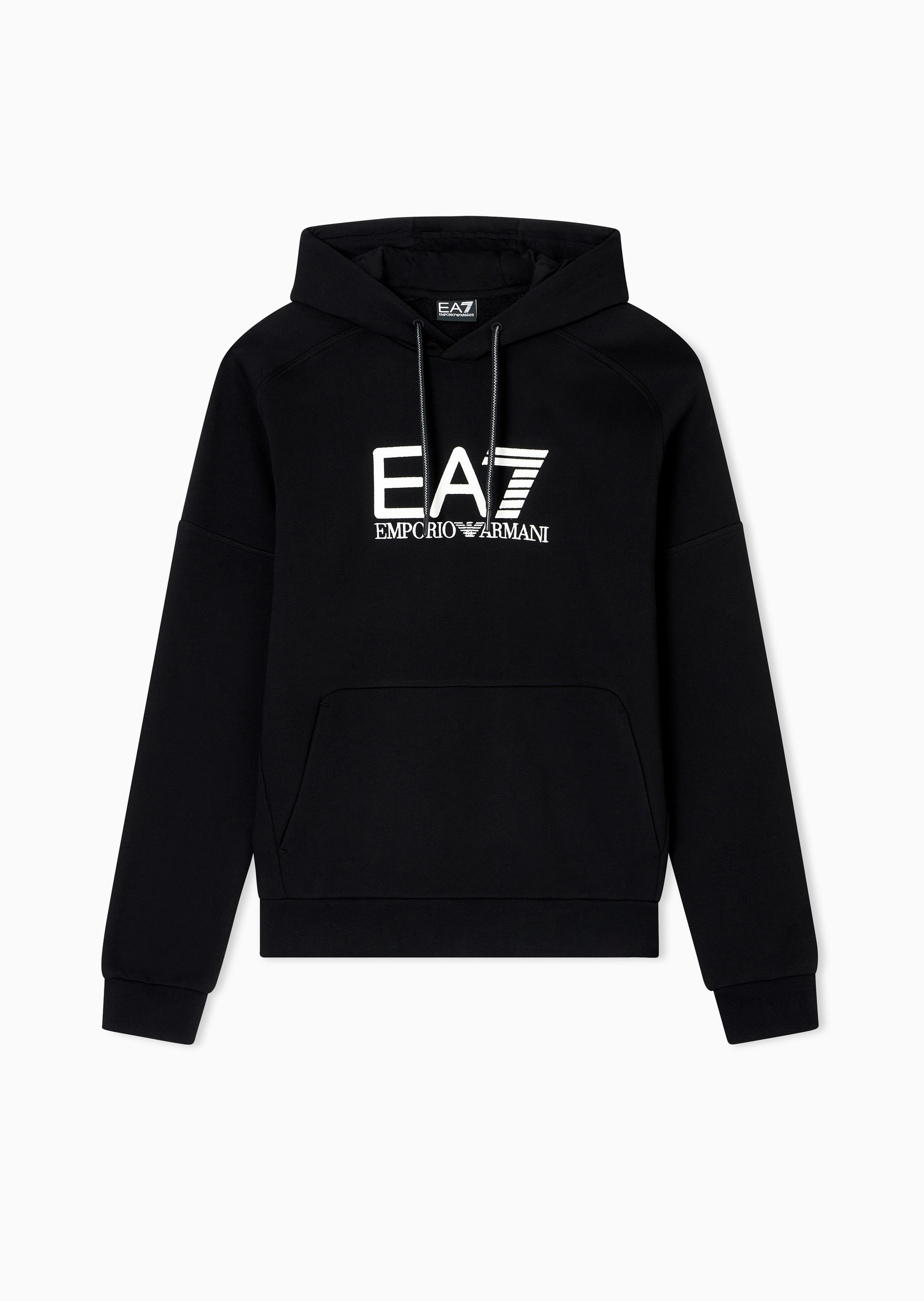EA7 男士棉质宽松长袖连帽套头撞色重磅加绒卫衣