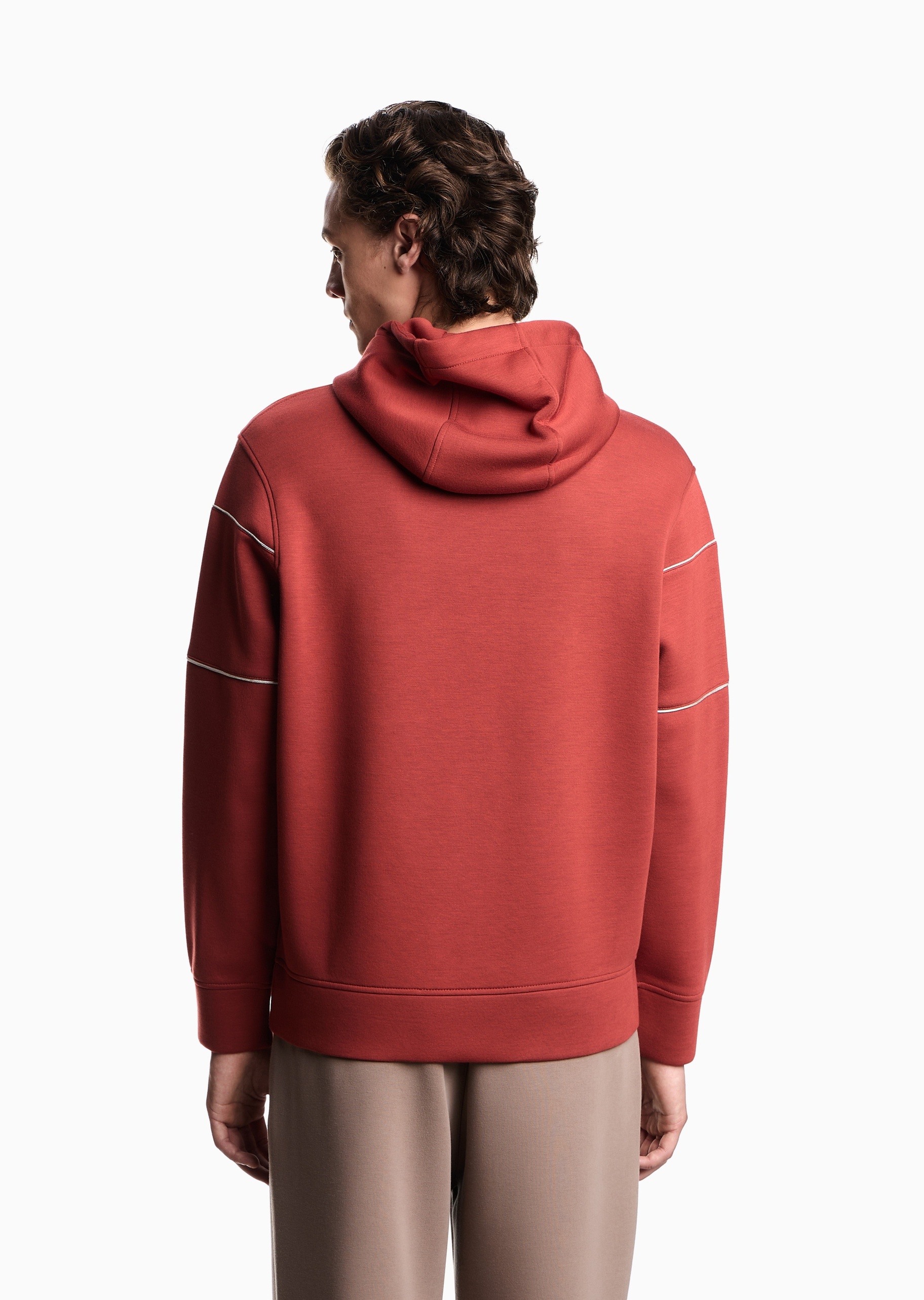 Emporio Armani 男女同款莫代尔运动休闲套头连帽卫衣