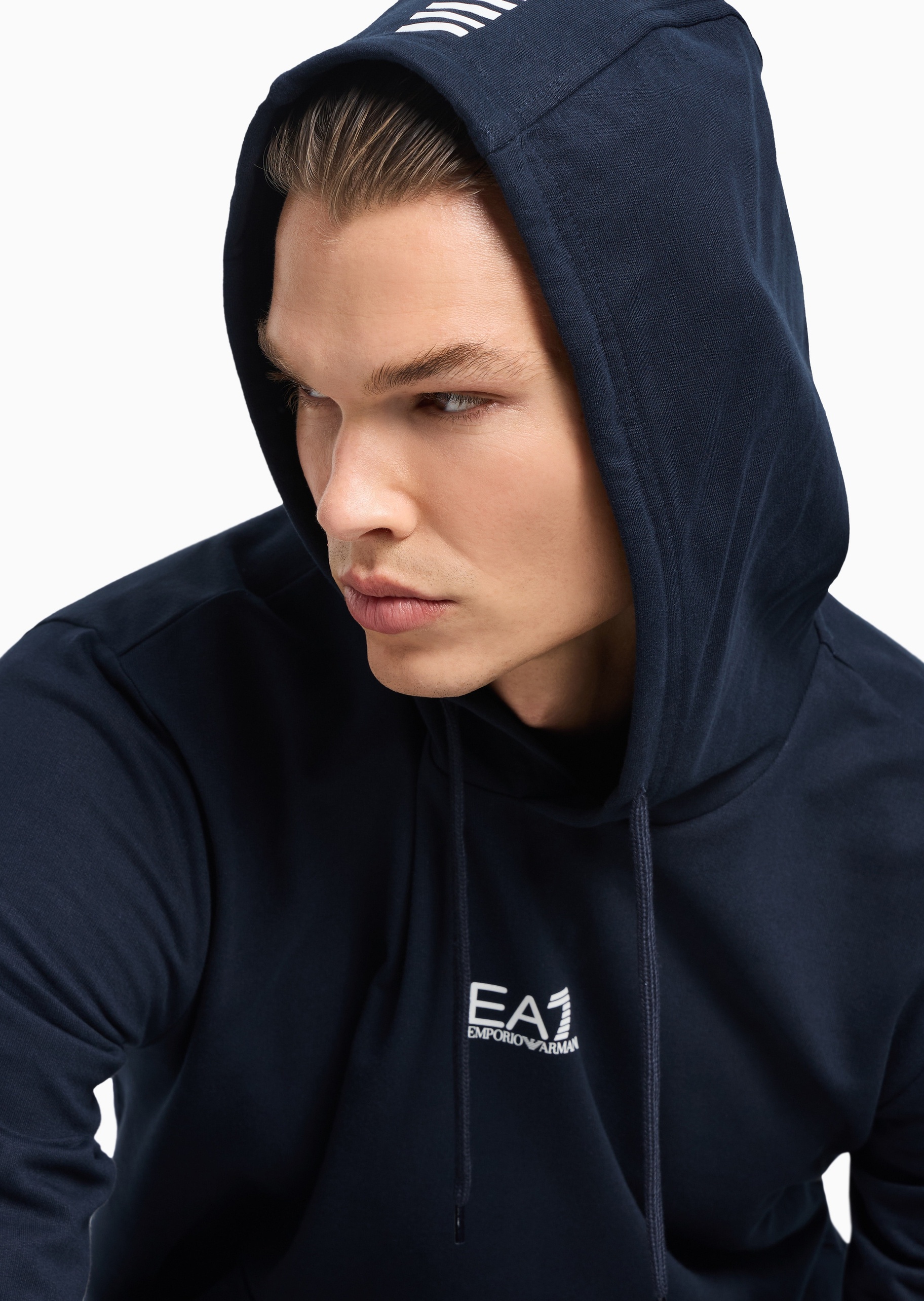 EA7 男士全棉重磅毛圈合身连帽运动休闲卫衣