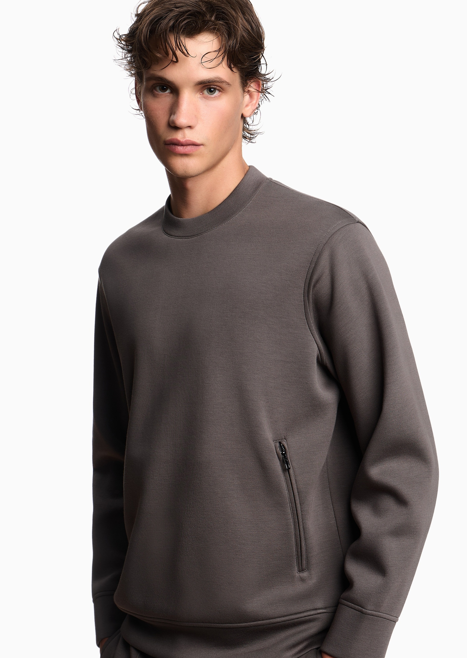 Emporio Armani 男士套头圆领宽松落肩商务休闲卫衣