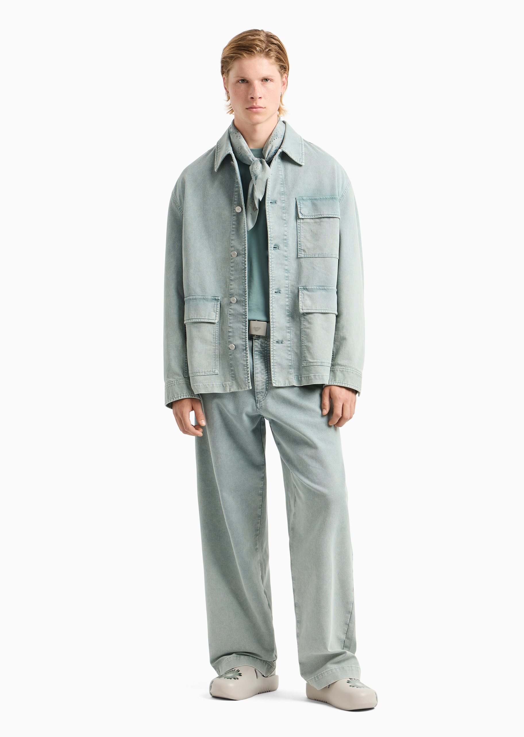 Emporio Armani 男士全棉合身短袖圆领正肩个性印花T恤