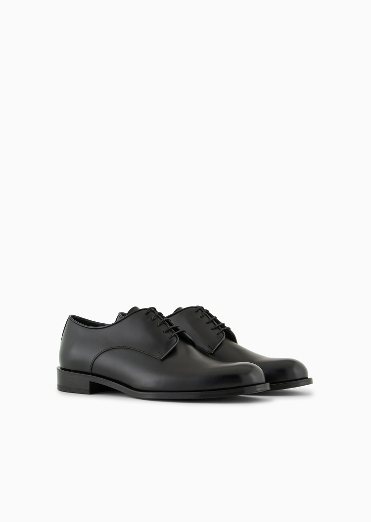 Giorgio Armani 男士牛皮革低帮正装商务德比系带鞋