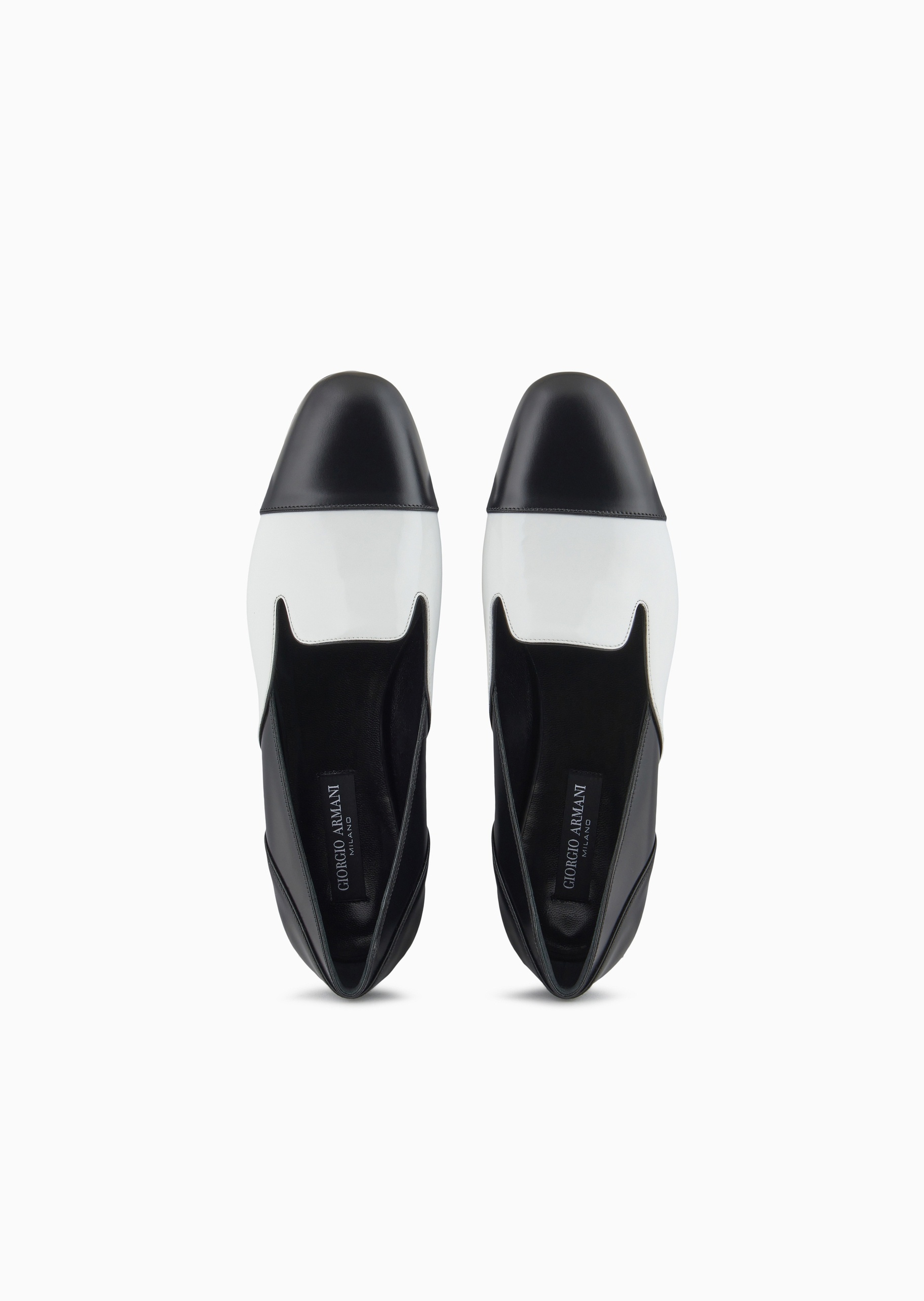 Giorgio Armani 女士牛皮革浅口一脚蹬低跟拼色便鞋