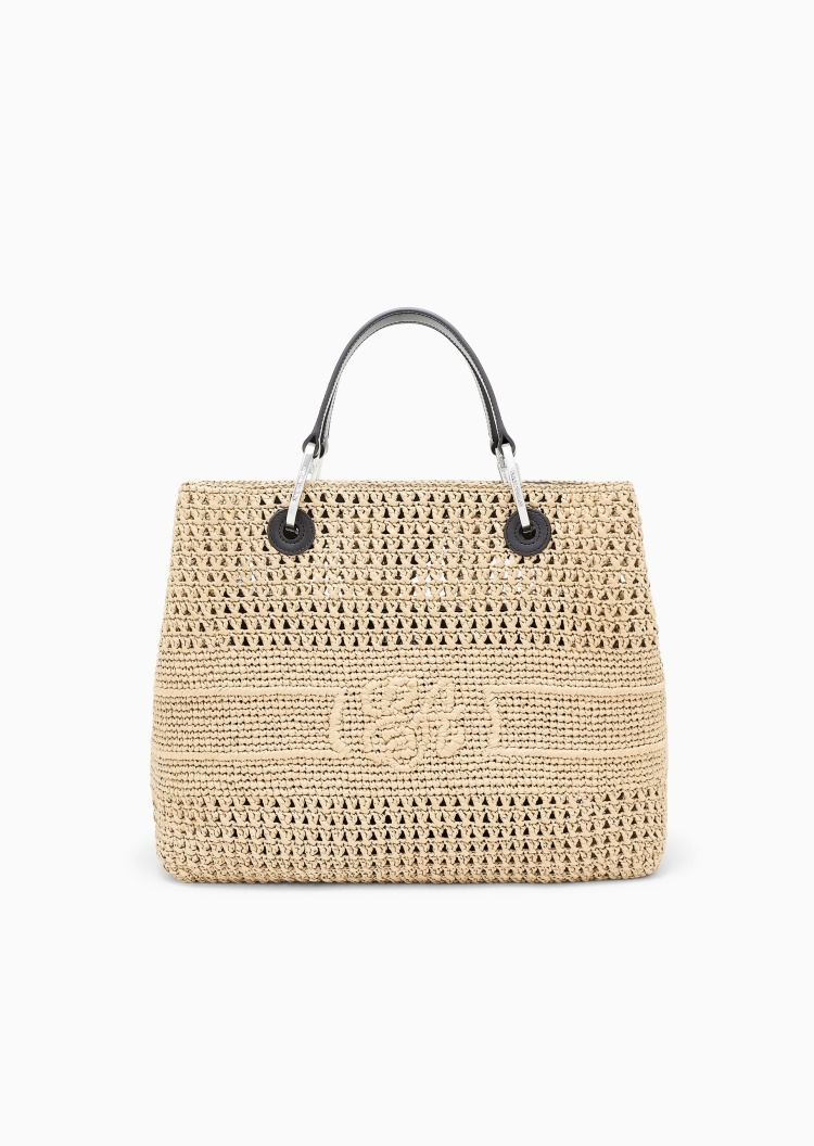 Emporio Armani 女士子母包可拆肩带草编手提斜挎托特包