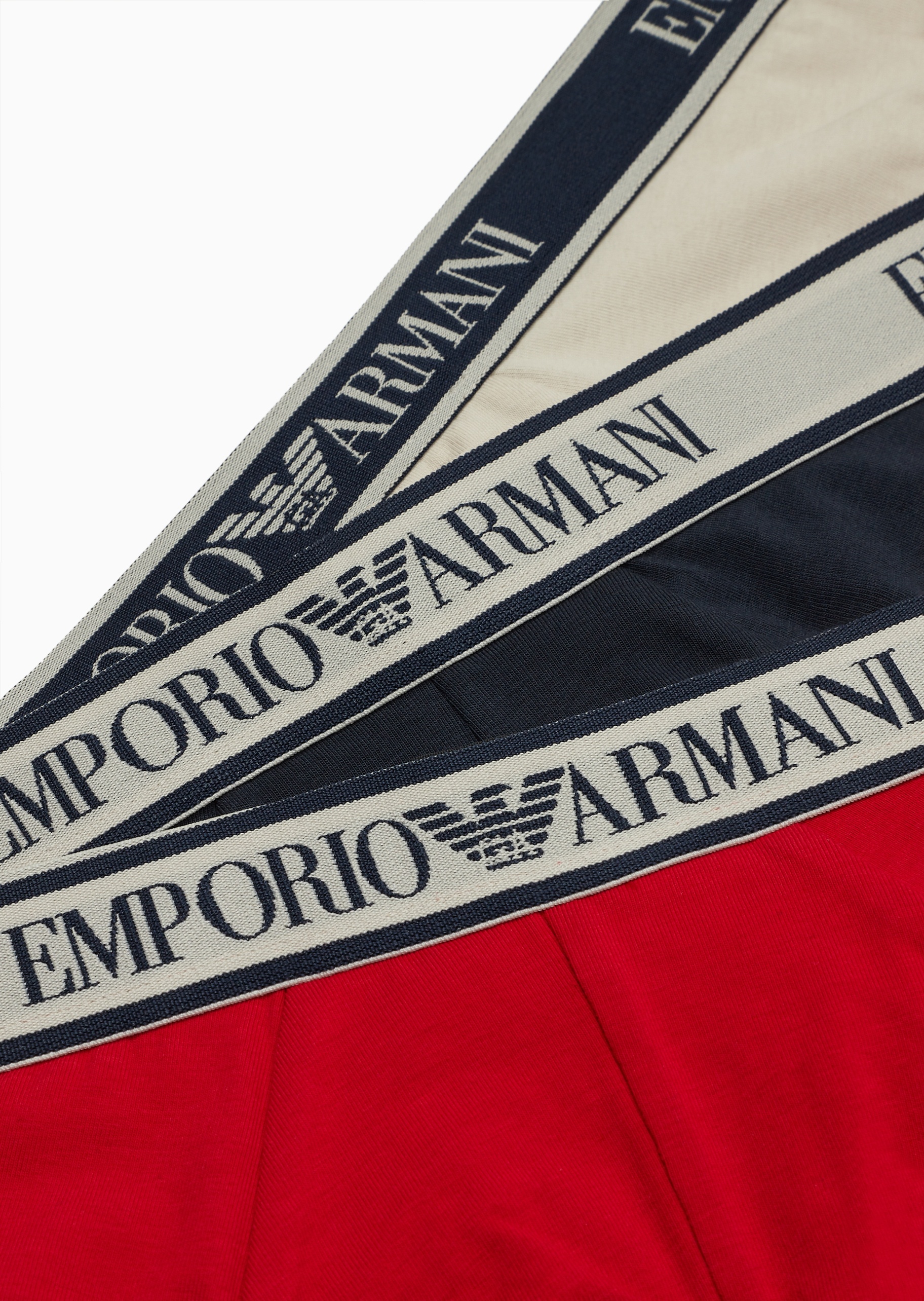 Emporio Armani 男士纯棉微弹修身三角三条装内裤套装
