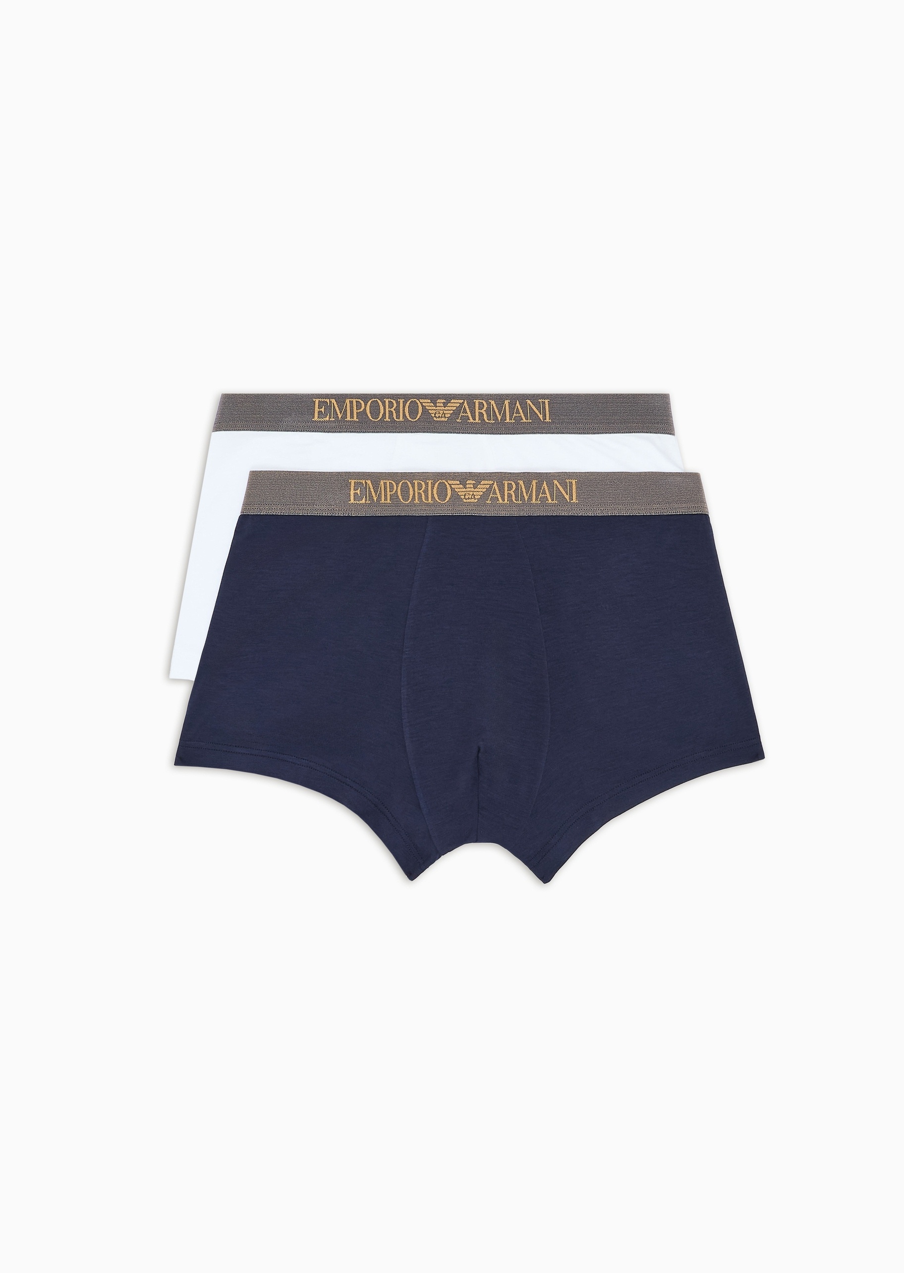 Emporio Armani 男士人造棉弹力平角两条装内裤套装