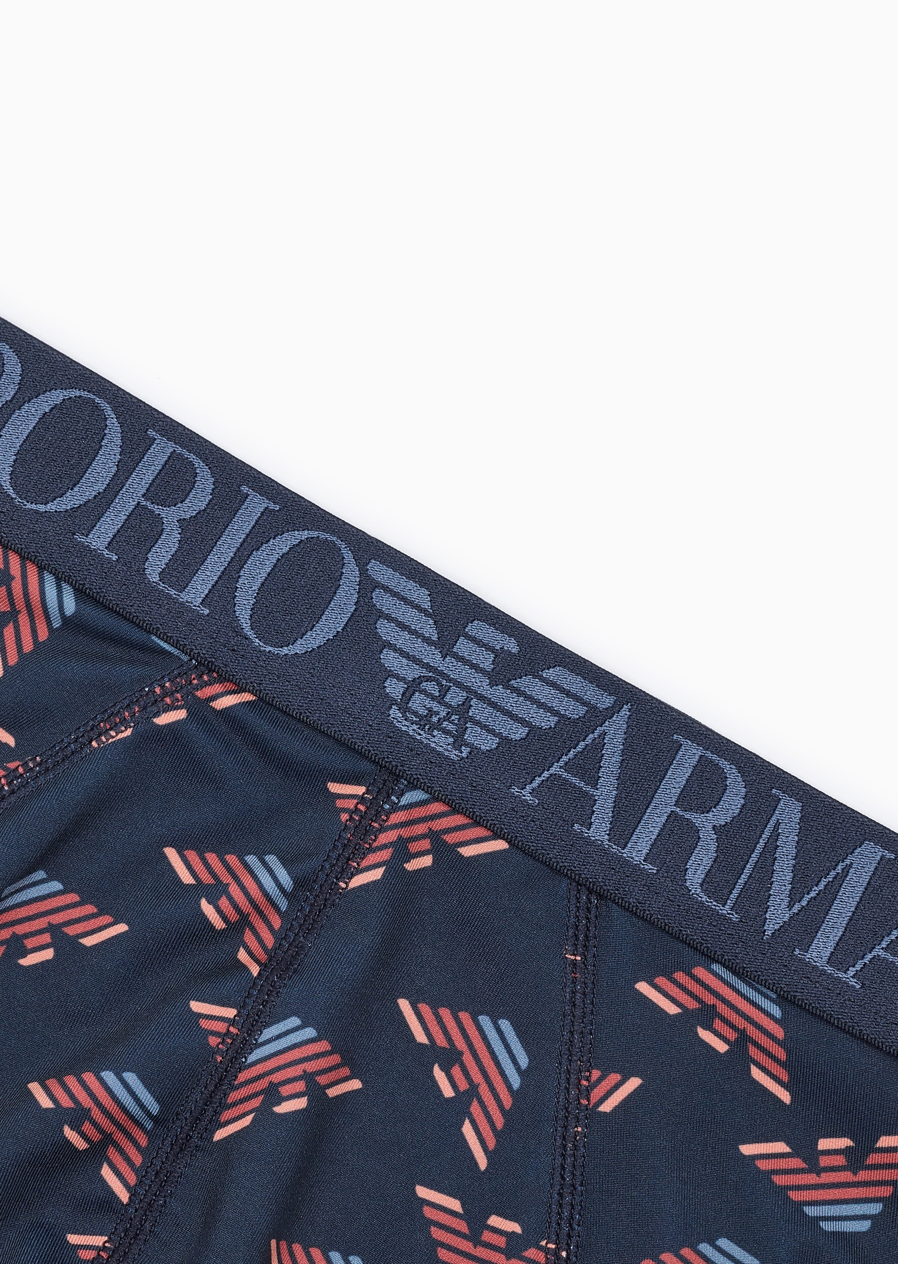 Emporio Armani 男士弹力合身三角通体标识印花内裤