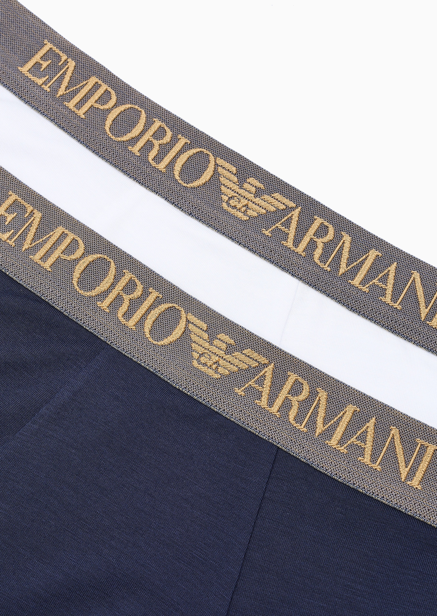 Emporio Armani 男士人造棉弹力平角两条装内裤套装